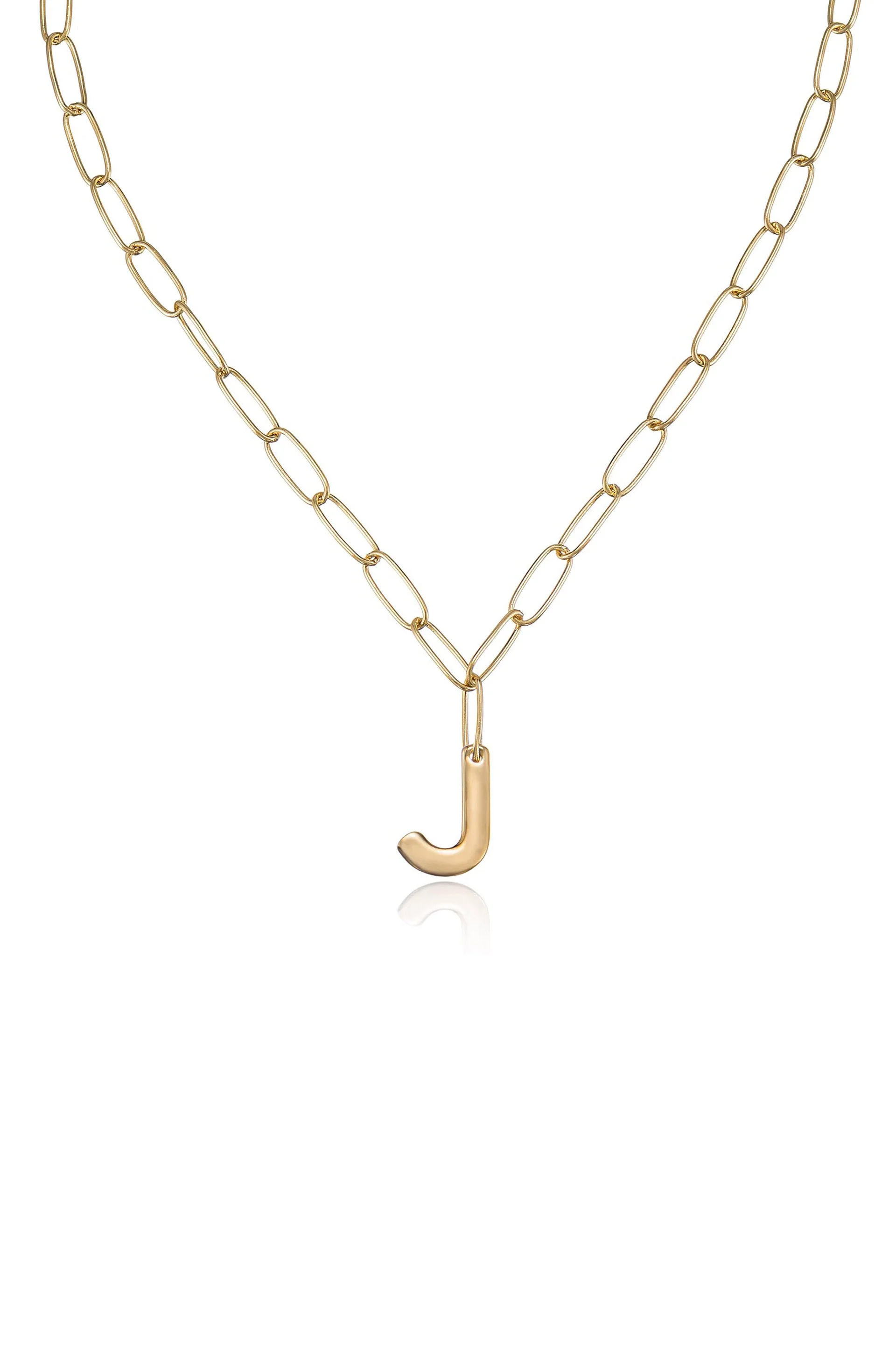Paperclip Link Initial Necklace - Image 12