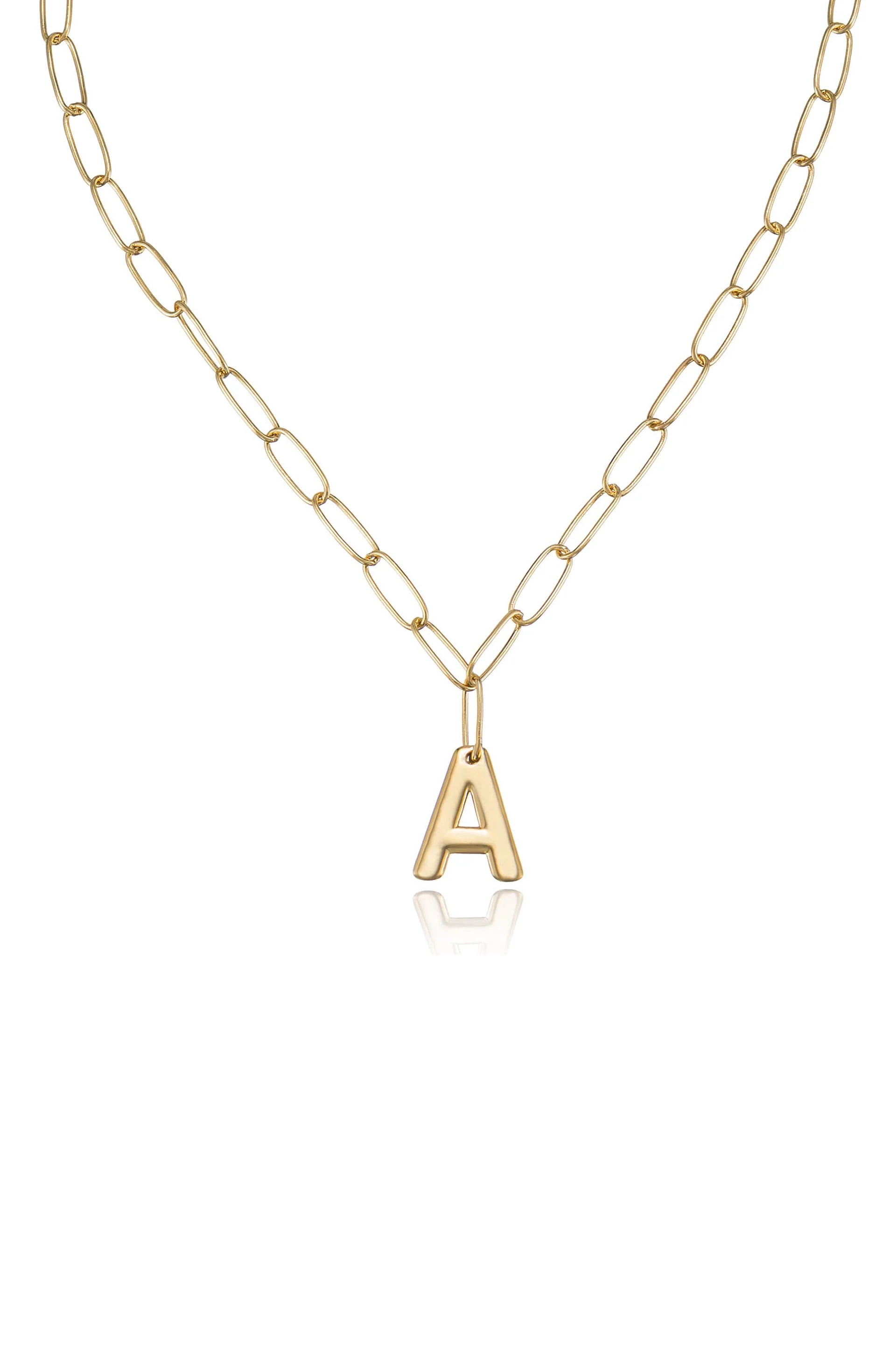 Paperclip Link Initial Necklace - Image 2