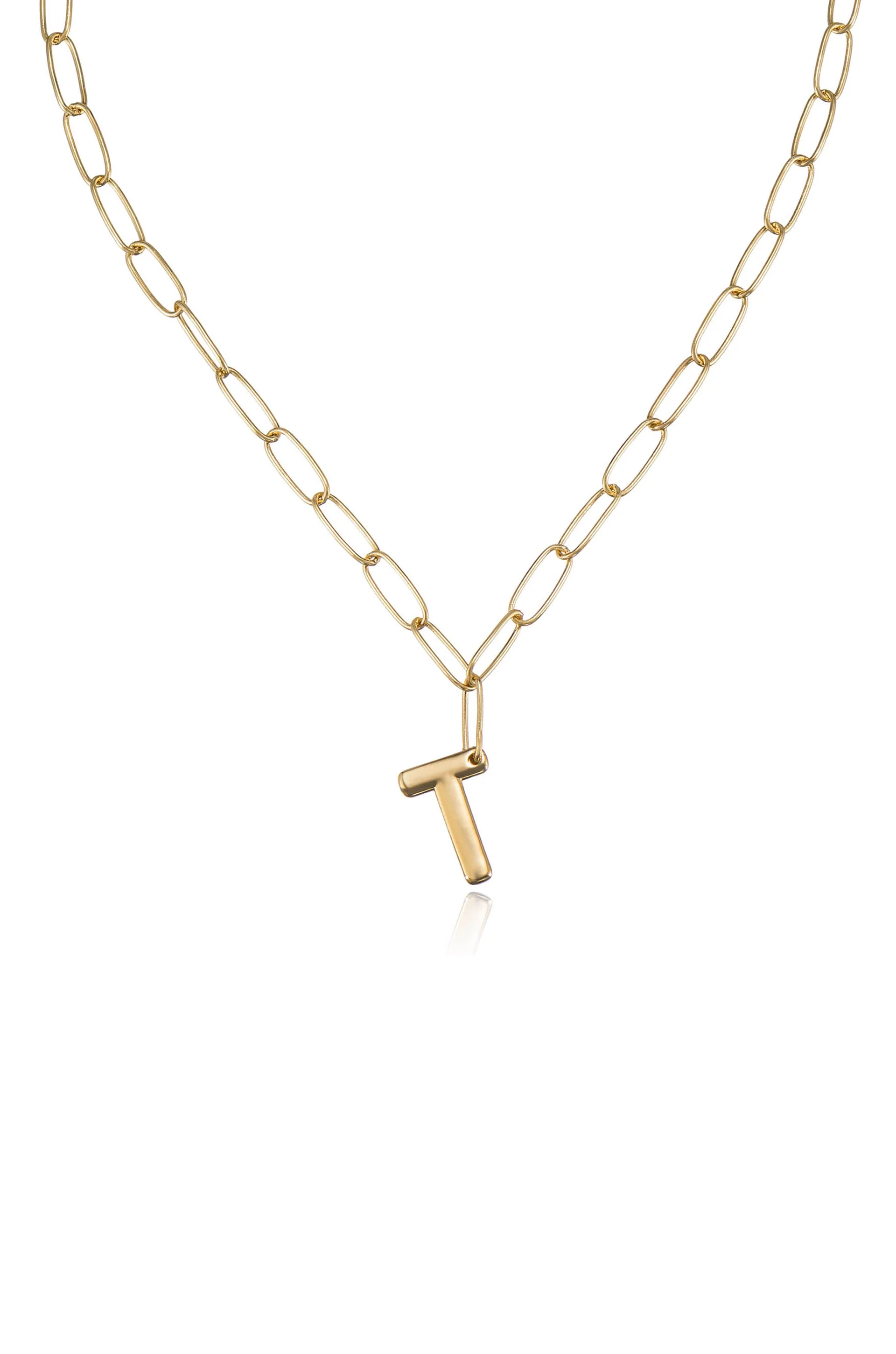 Paperclip Link Initial Necklace - Image 21