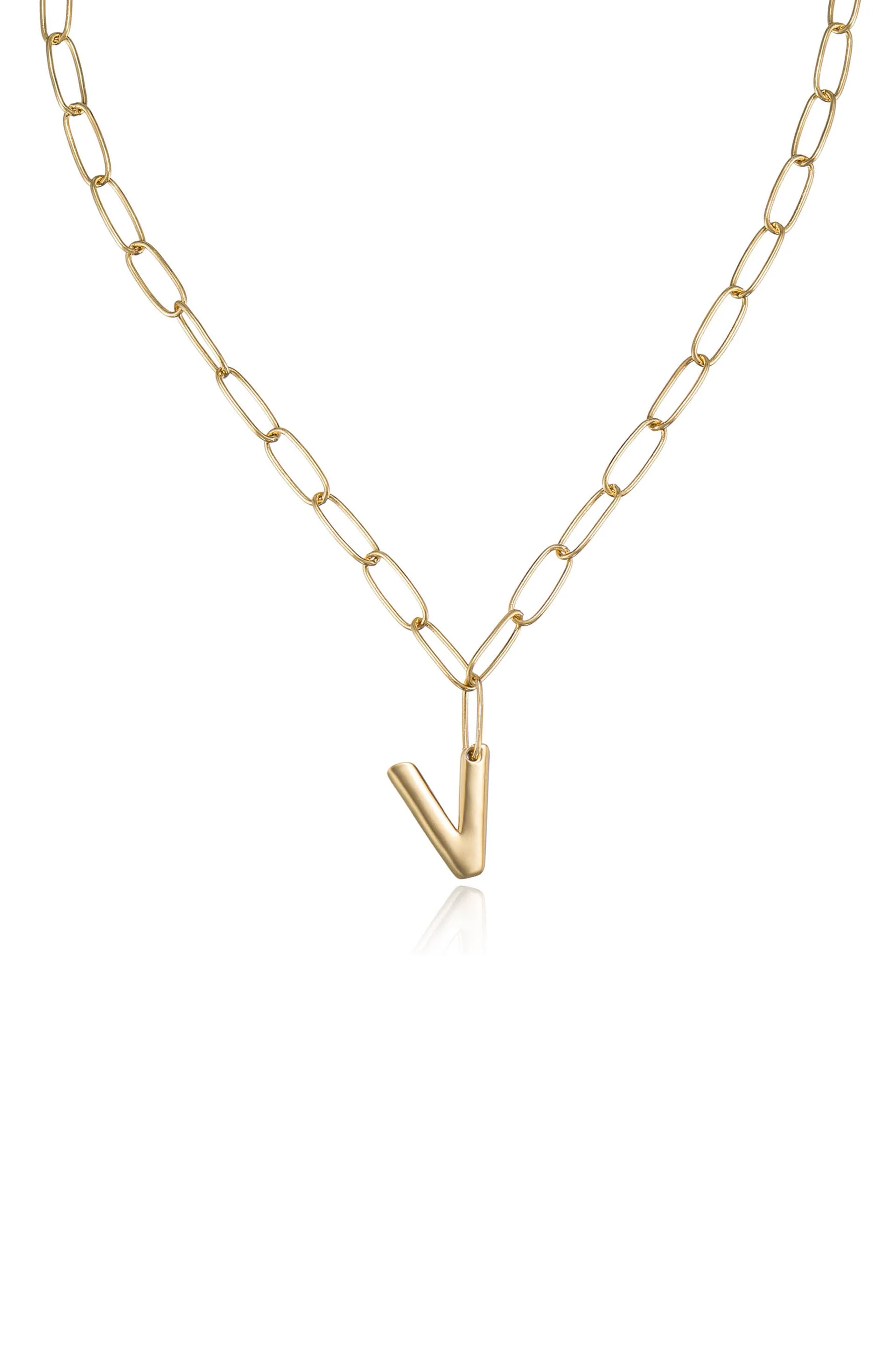 Paperclip Link Initial Necklace - Image 22