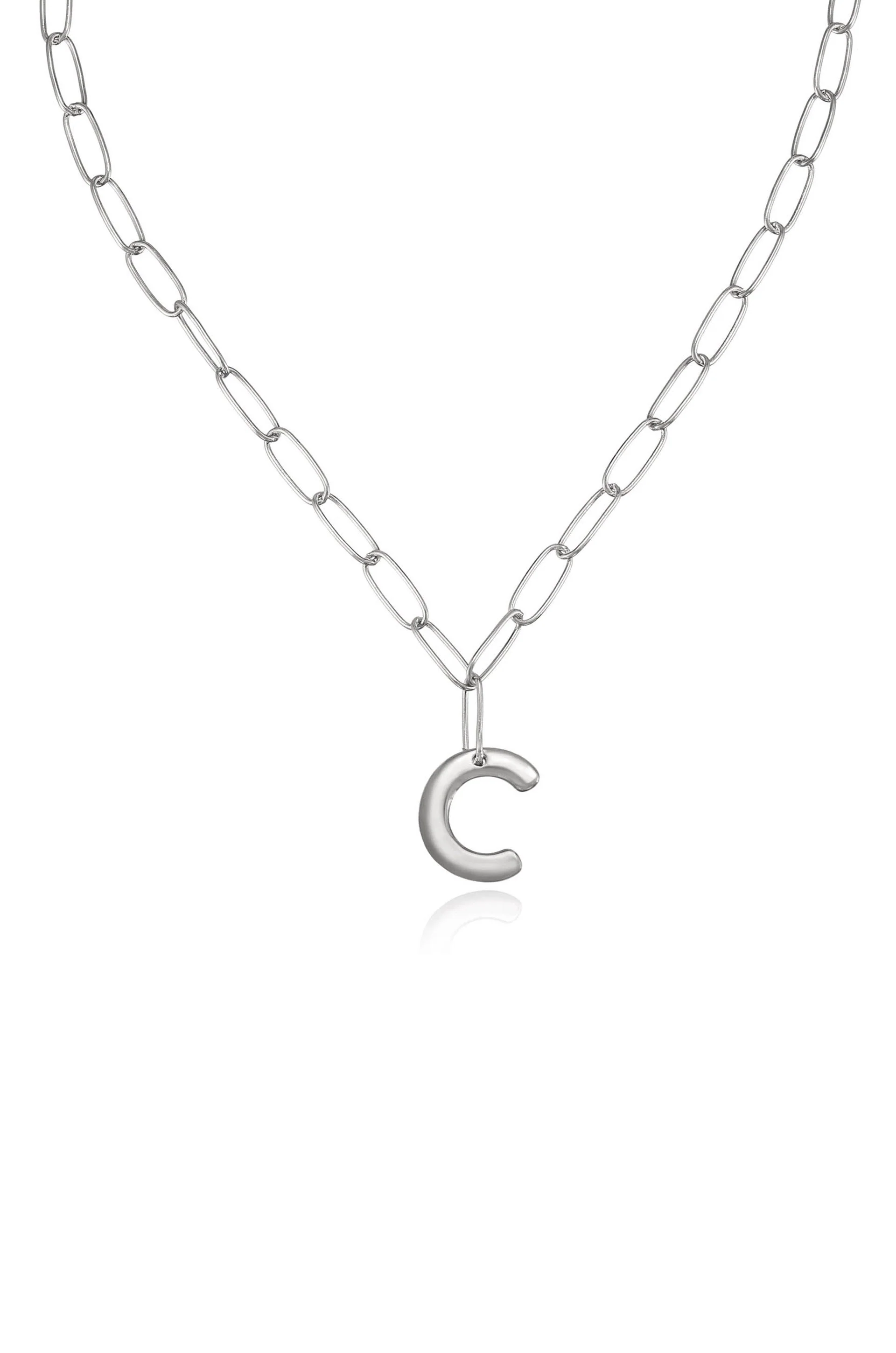 Paperclip Link Initial Necklace - Image 24