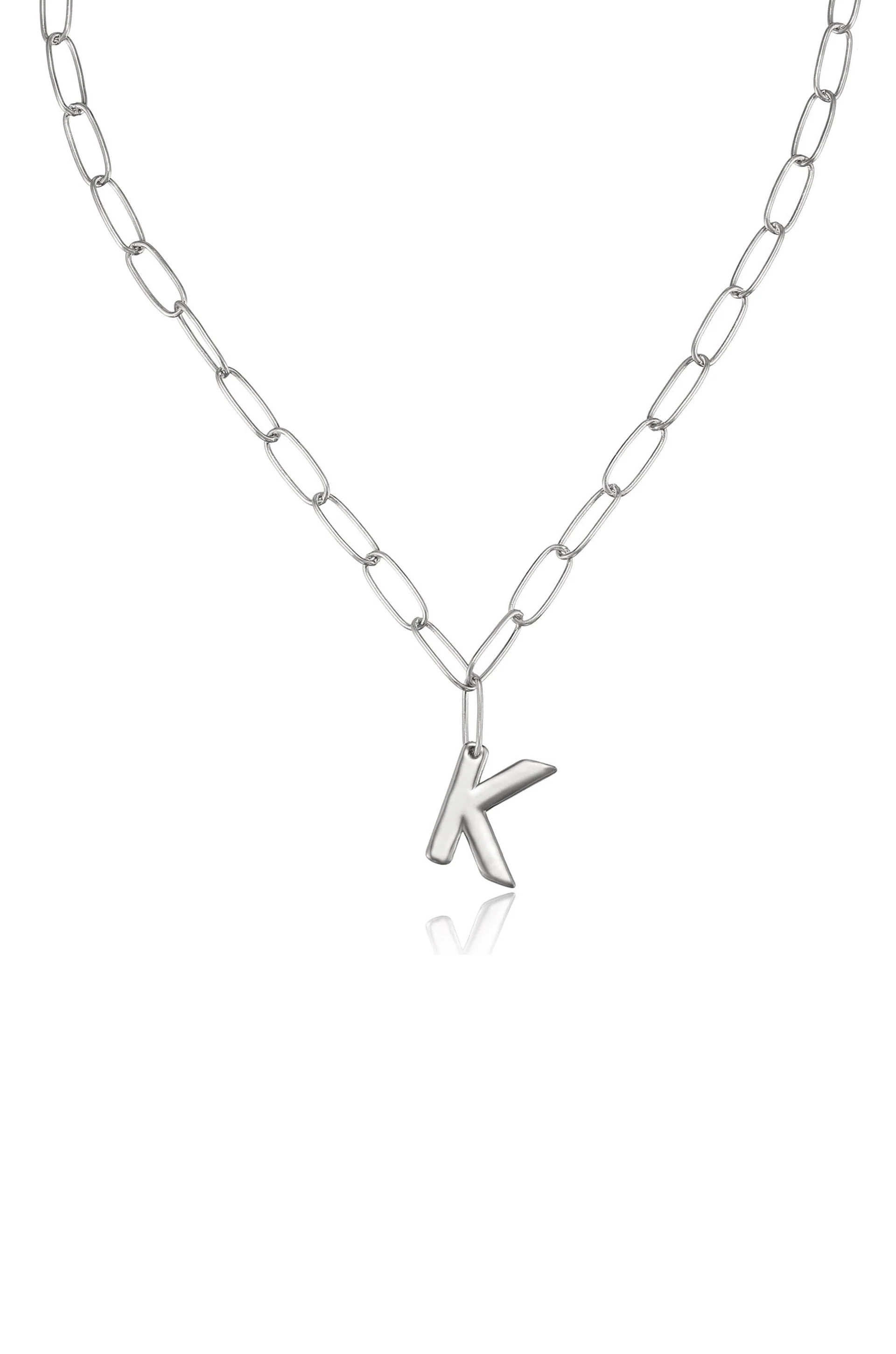 Paperclip Link Initial Necklace - Image 32
