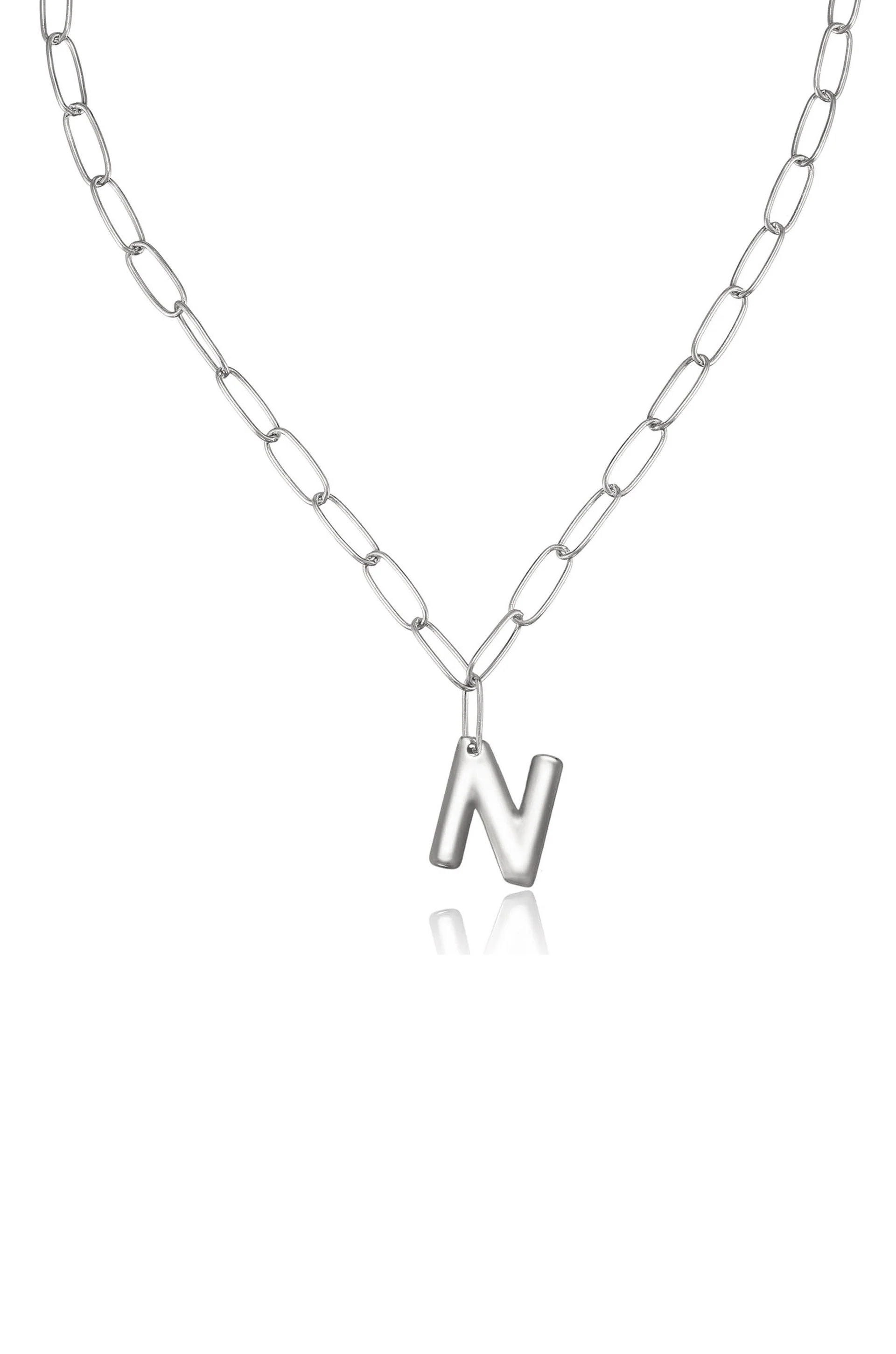 Paperclip Link Initial Necklace - Image 35