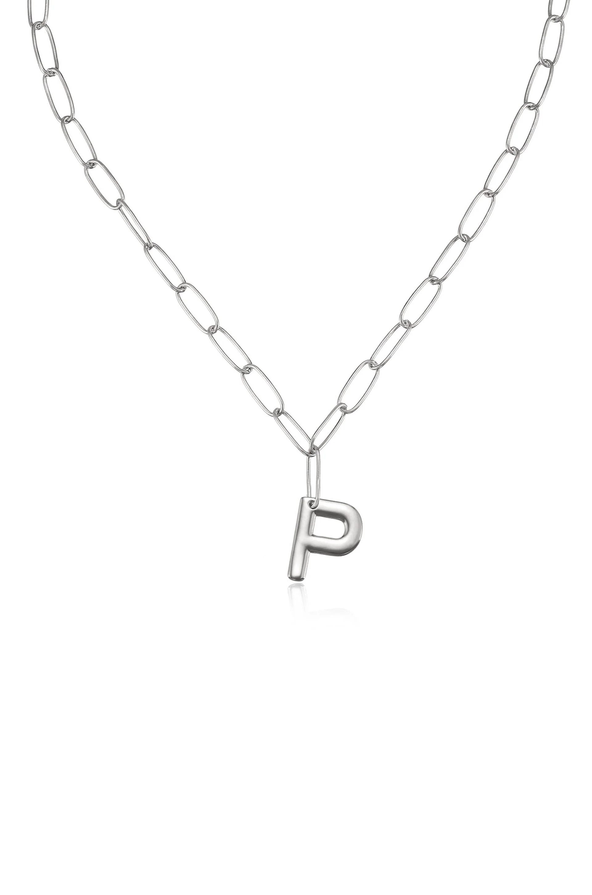 Paperclip Link Initial Necklace - Image 37