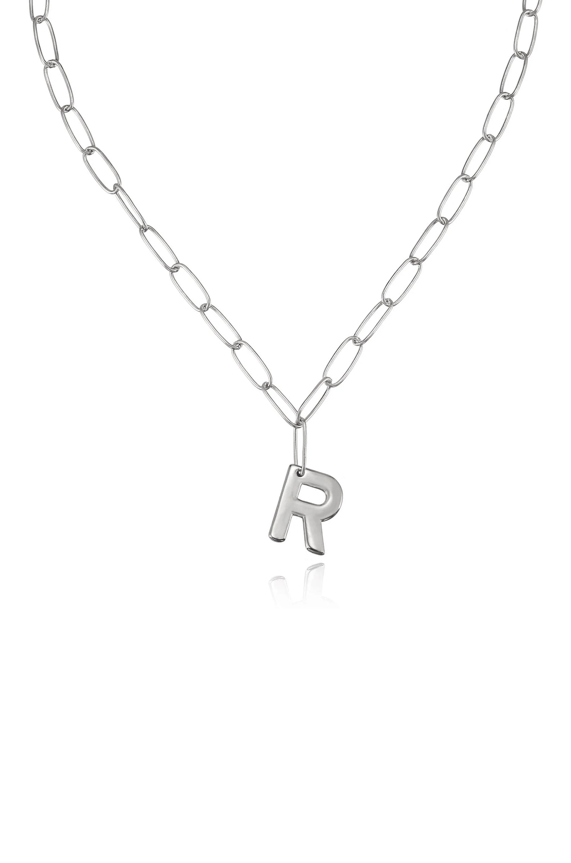 Paperclip Link Initial Necklace - Image 38
