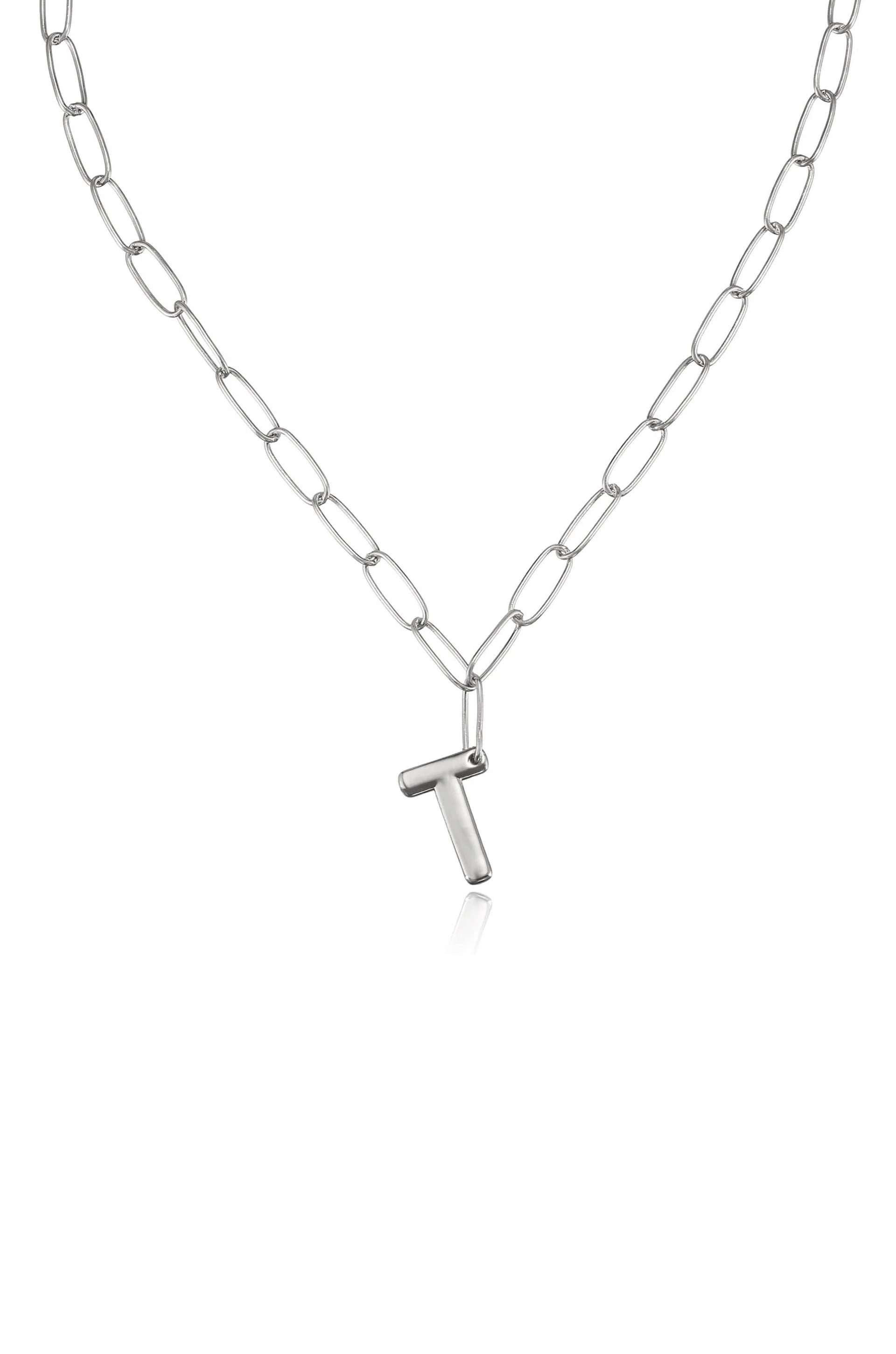 Paperclip Link Initial Necklace - Image 40