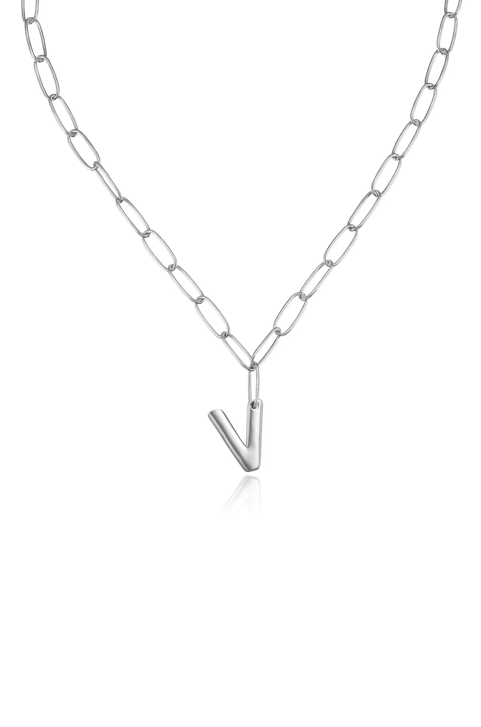Paperclip Link Initial Necklace - Image 41
