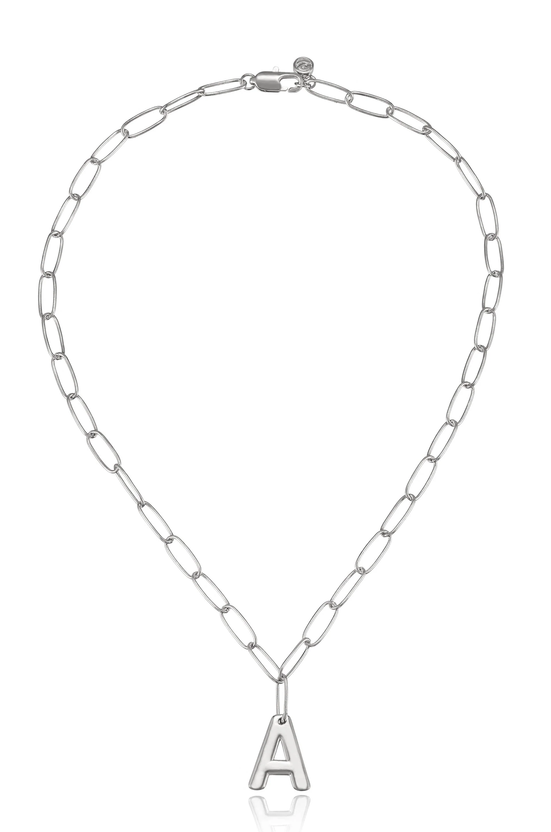 Paperclip Link Initial Necklace - Image 43