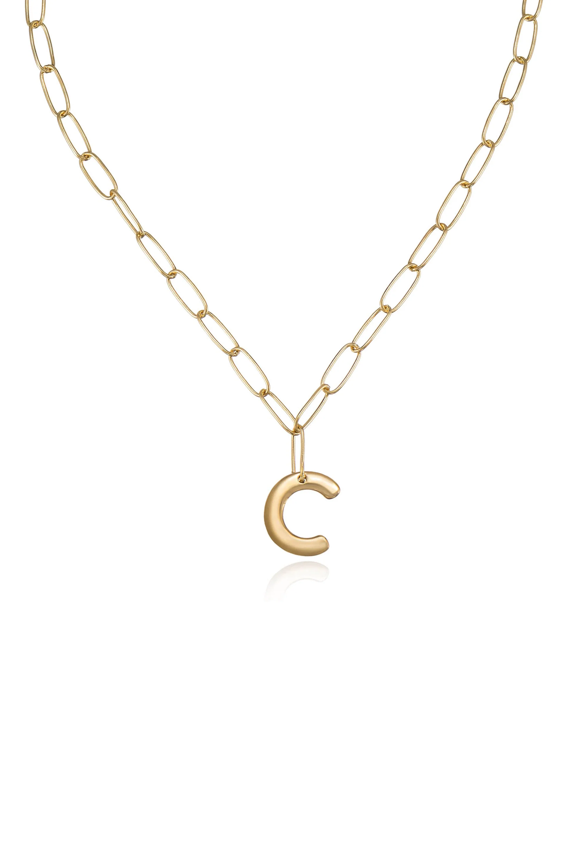 Paperclip Link Initial Necklace - Image 5