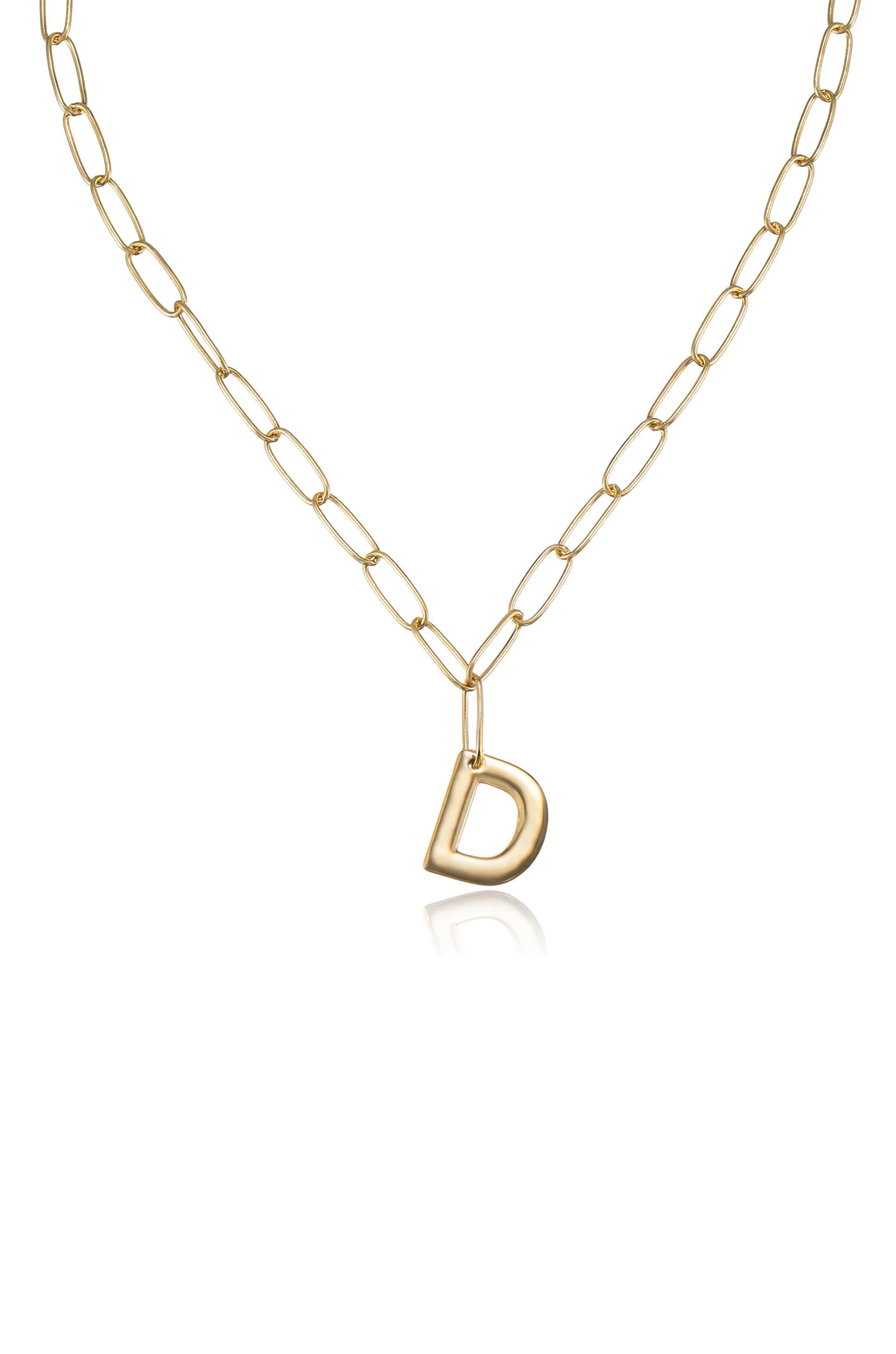 Paperclip Link Initial Necklace - Image 6