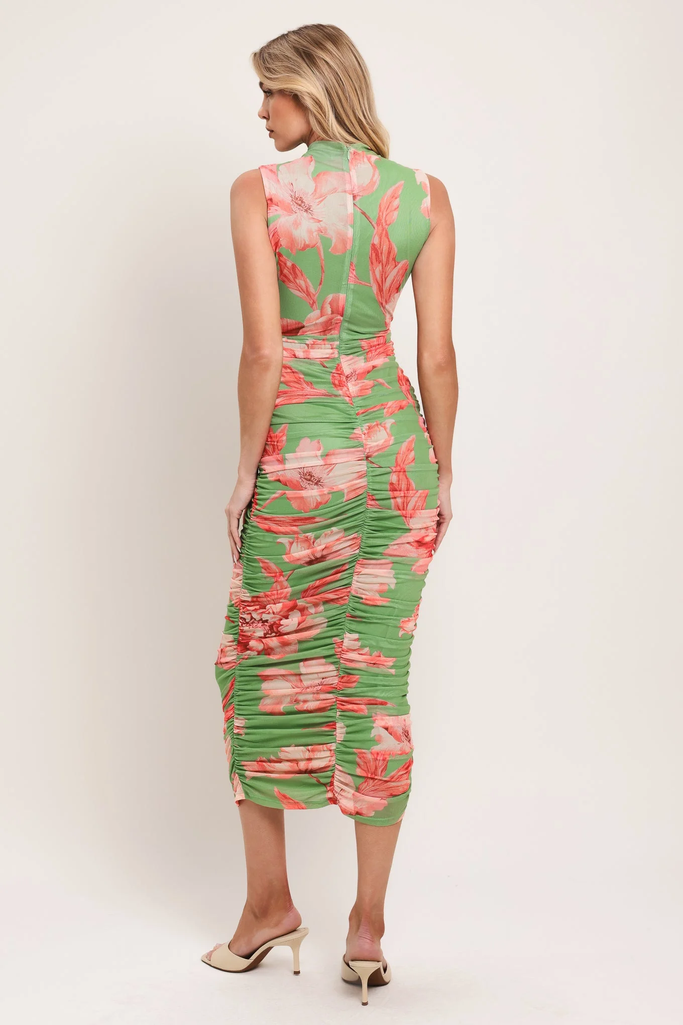 PARADISE GLOW POWER MESH MIDI DRESS - Image 12