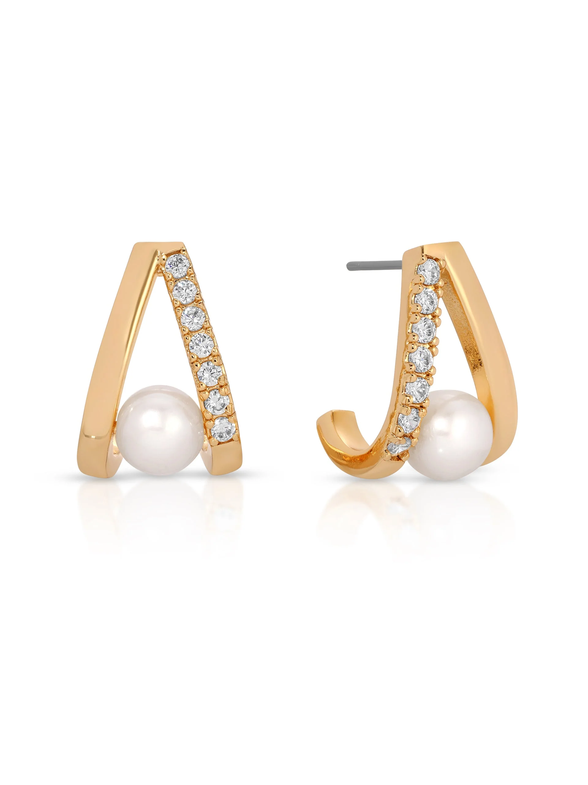 Pavé and Pearl Earrings - Image 2