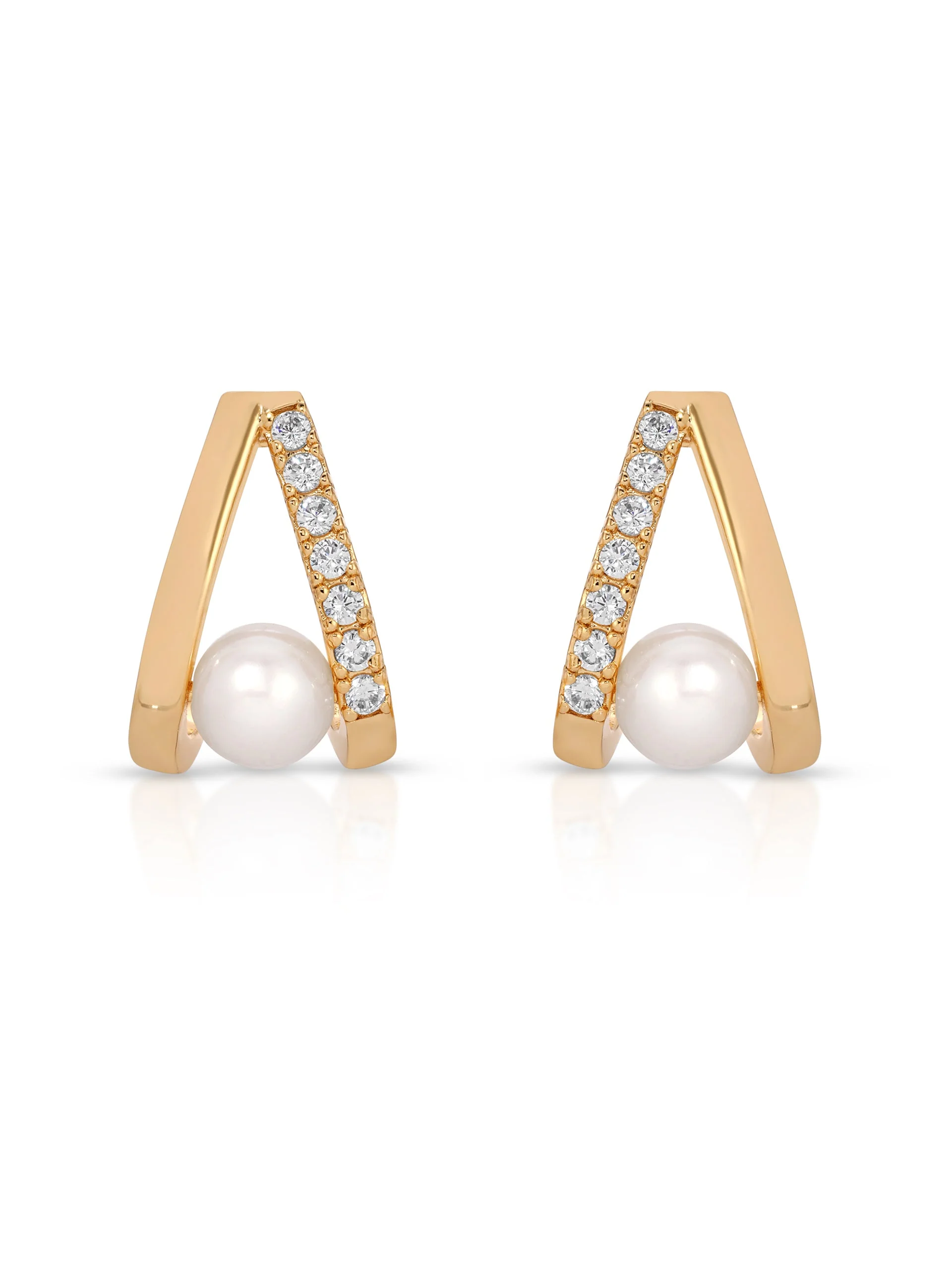 Pavé and Pearl Earrings - Image 3
