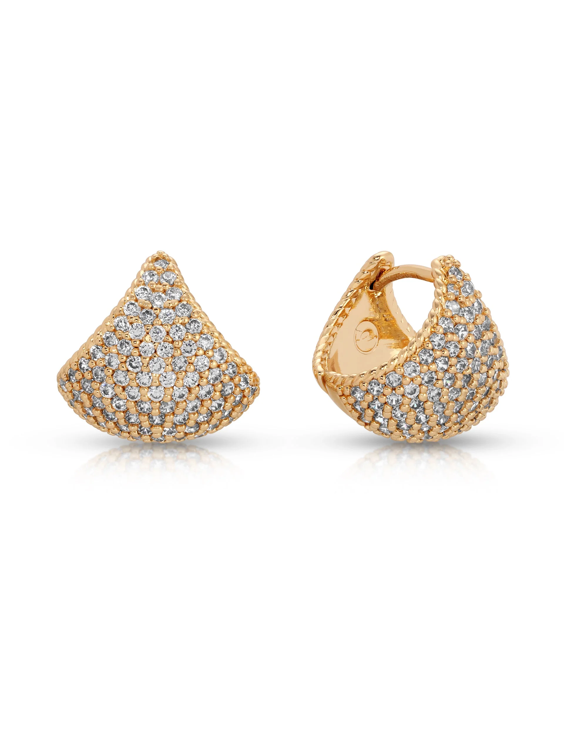 Pavé Encrusted Huggie Hoops - Image 2