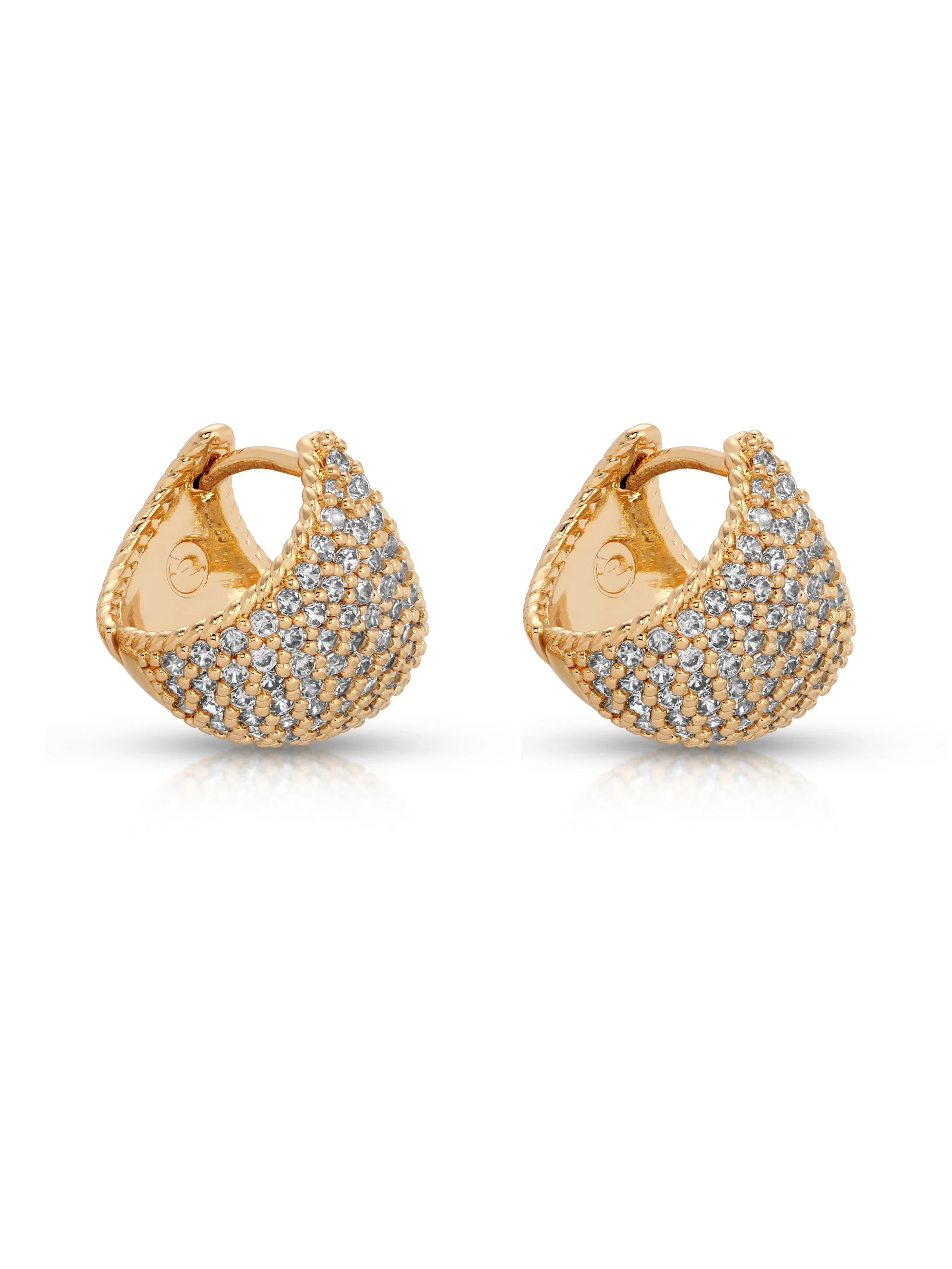 Pavé Encrusted Huggie Hoops - Image 6