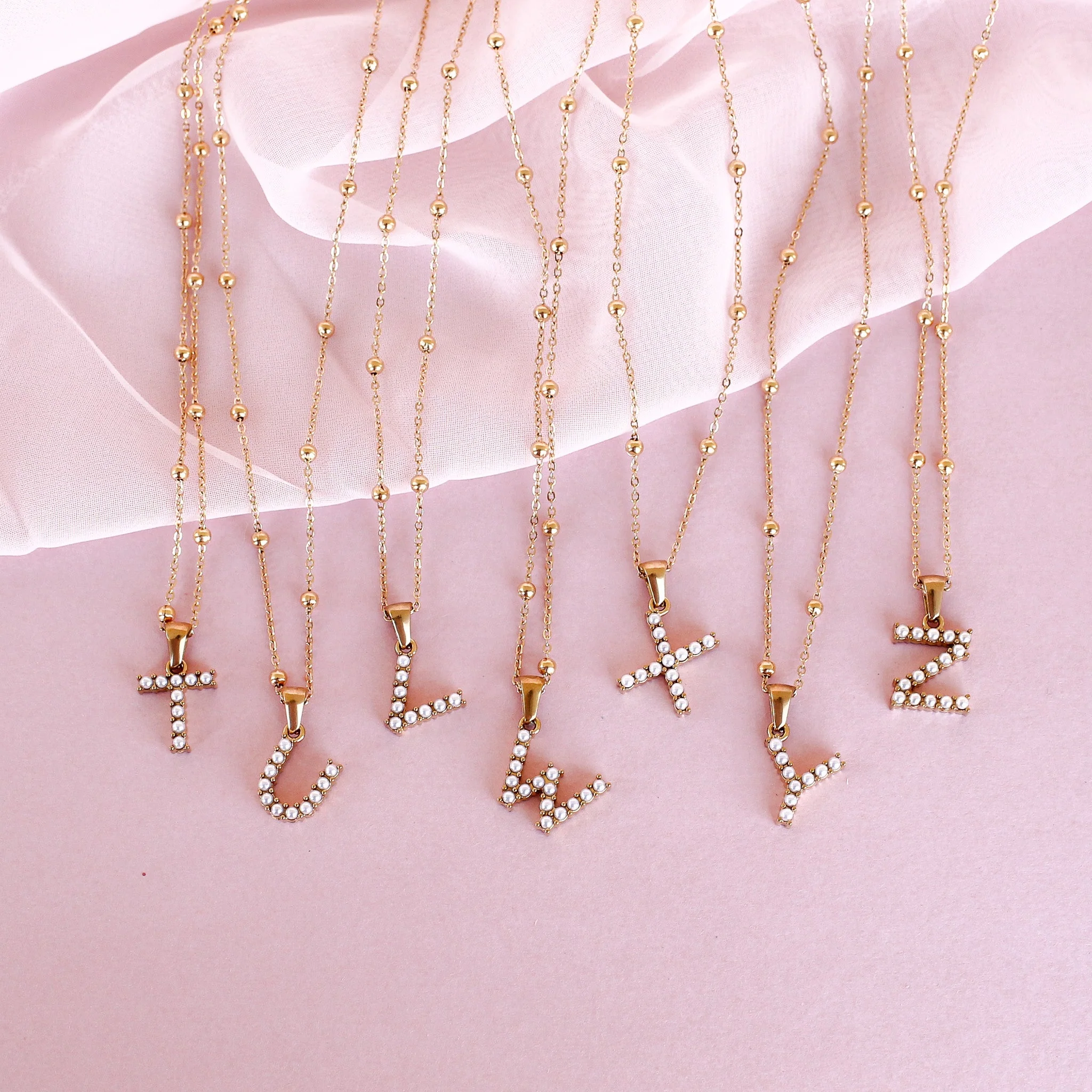 Pearl Initial Necklace - Image 16