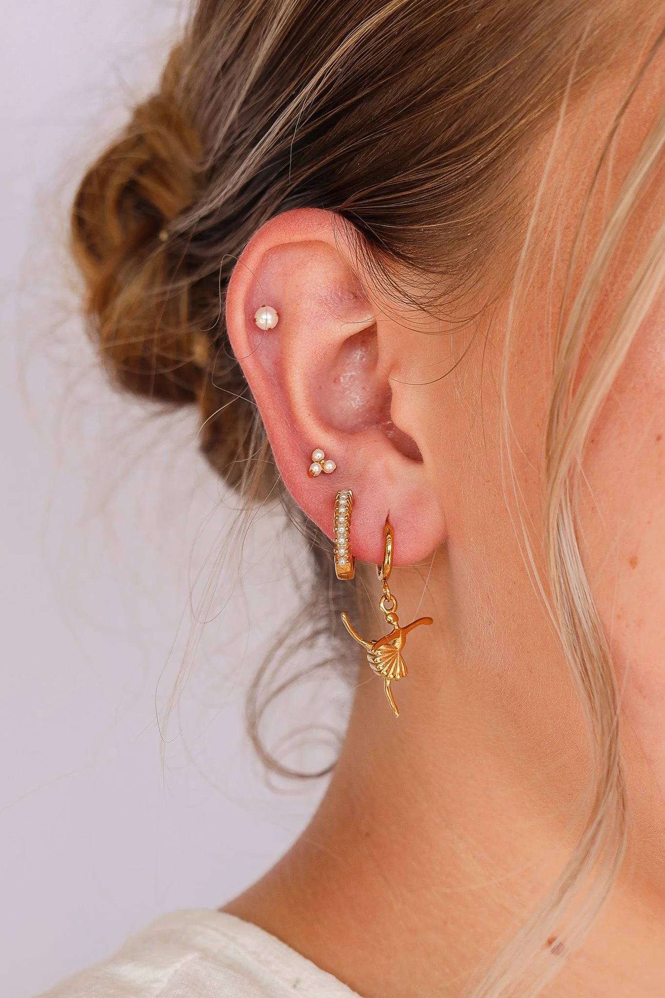 Pearl Mini Hoop Earring - Image 12