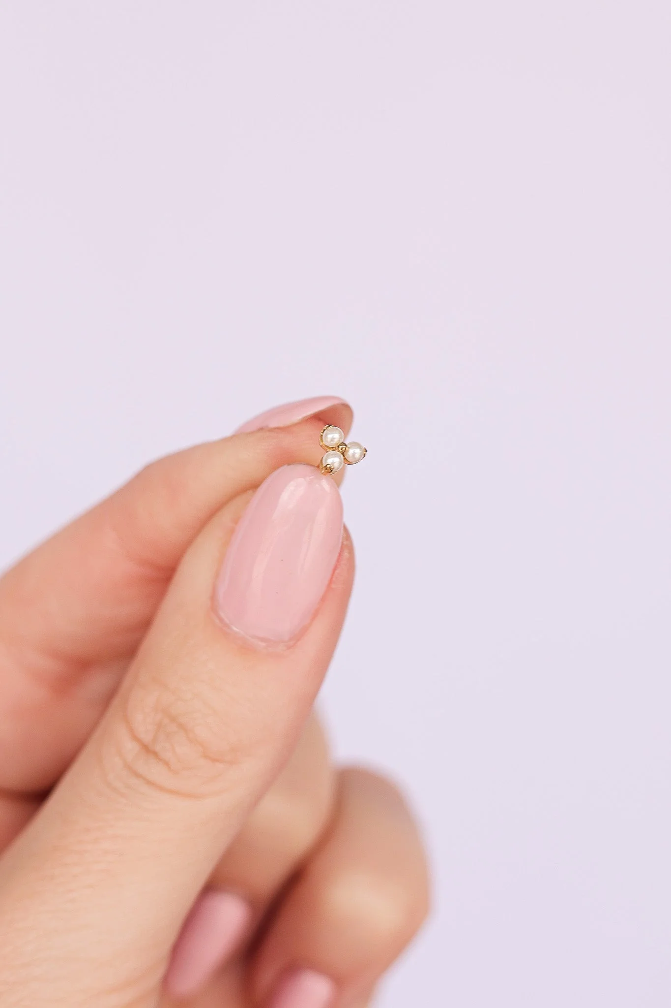Pearl Trio Flat Back Earring - Image 5