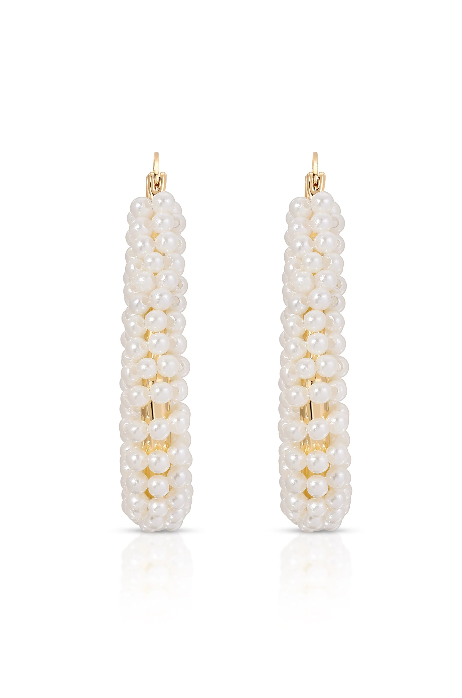 Pearl Wrapped Hoop Earrings - Image 3