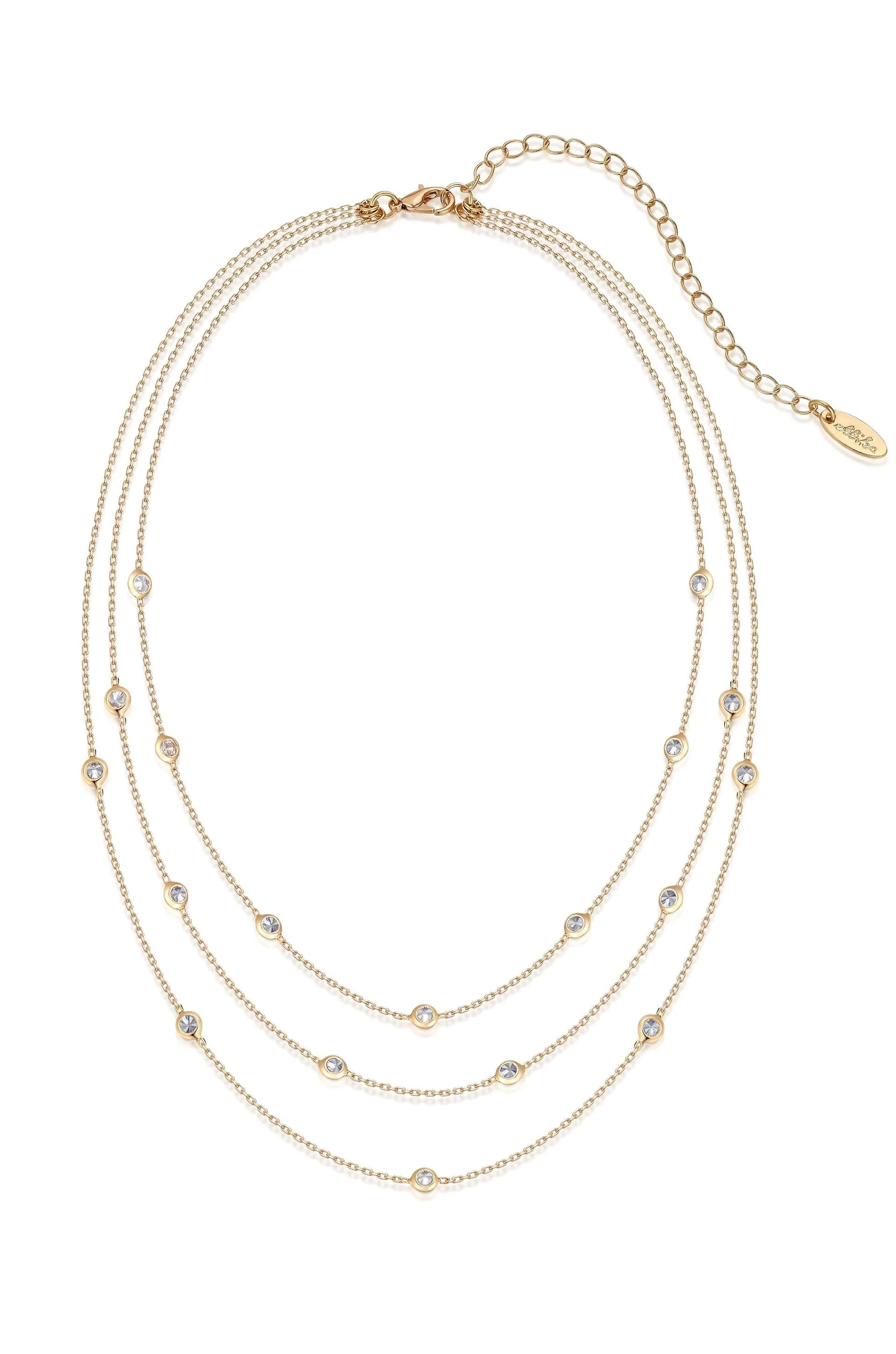 Perfect Crystal Dotted Layered Necklace - Image 4