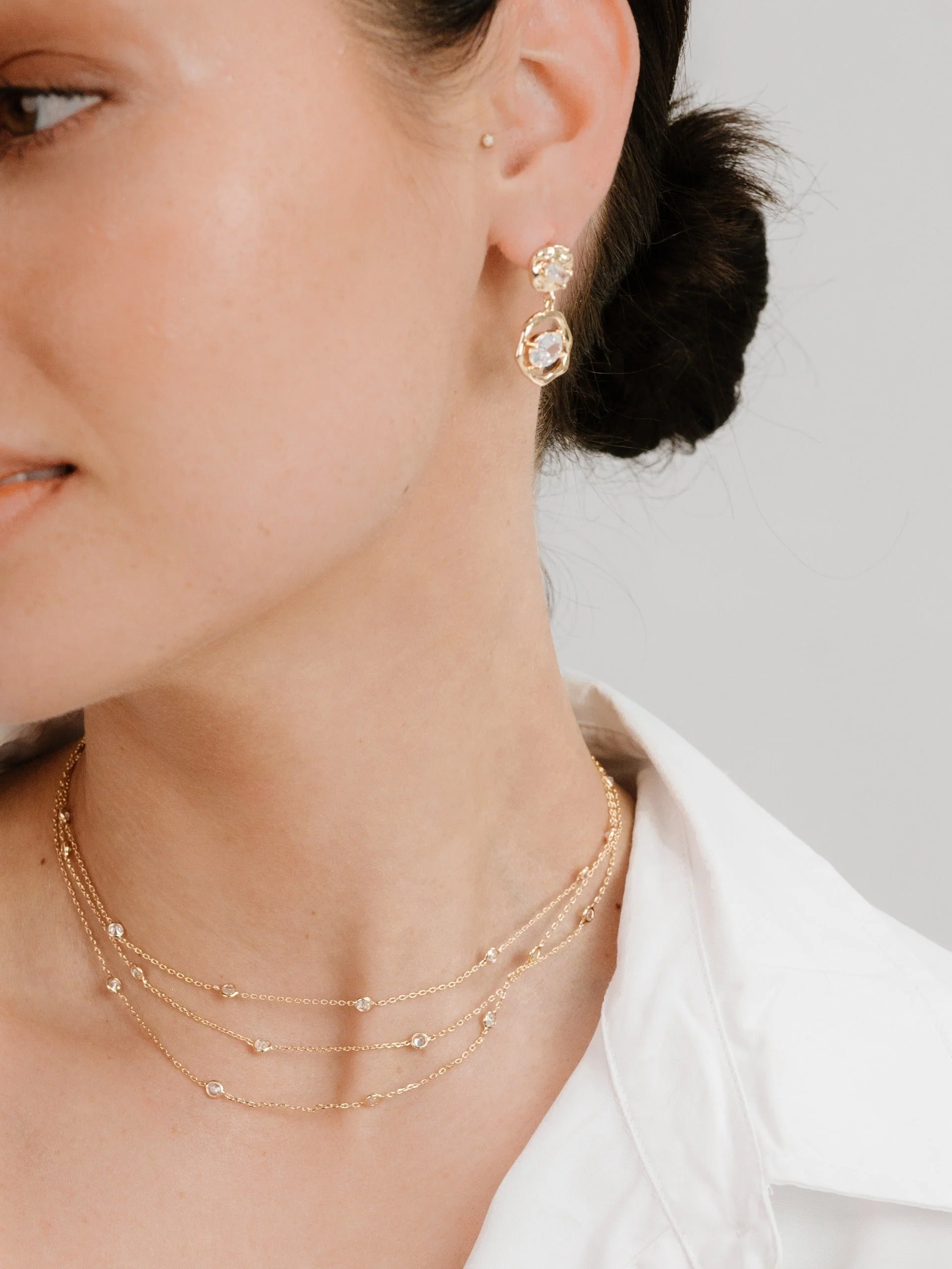 Perfect Crystal Dotted Layered Necklace - Image 7
