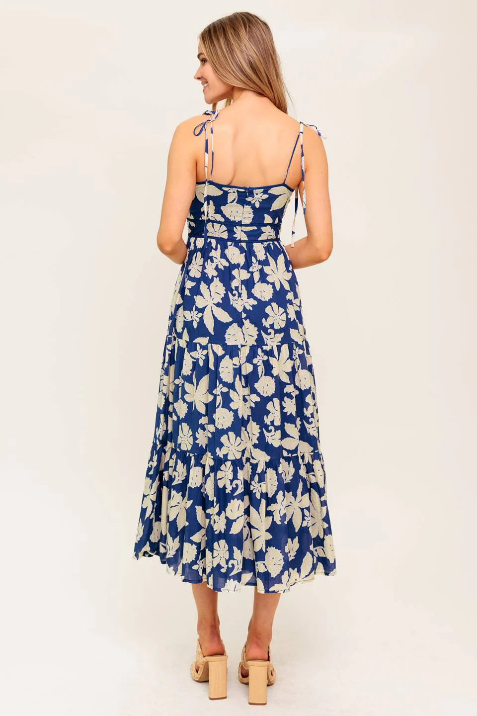 PETALS IN THE WIND MIDI DRESS - NAVY - Image 2