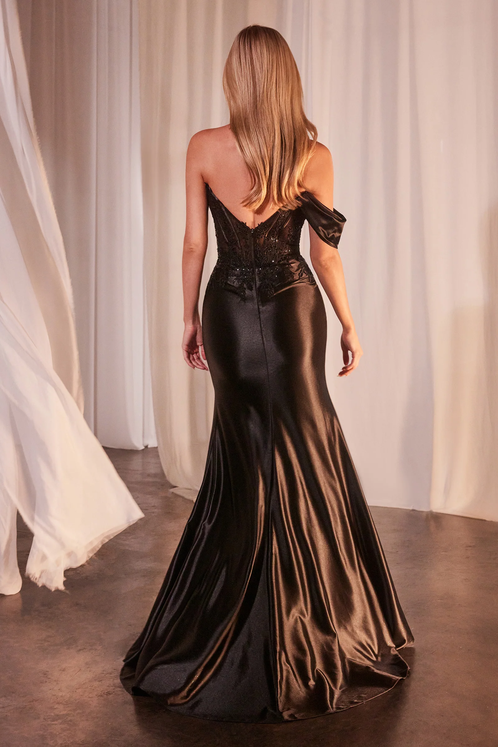 Phoebe Gown - Lace & Satin Fit & Flare Gown - Image 14