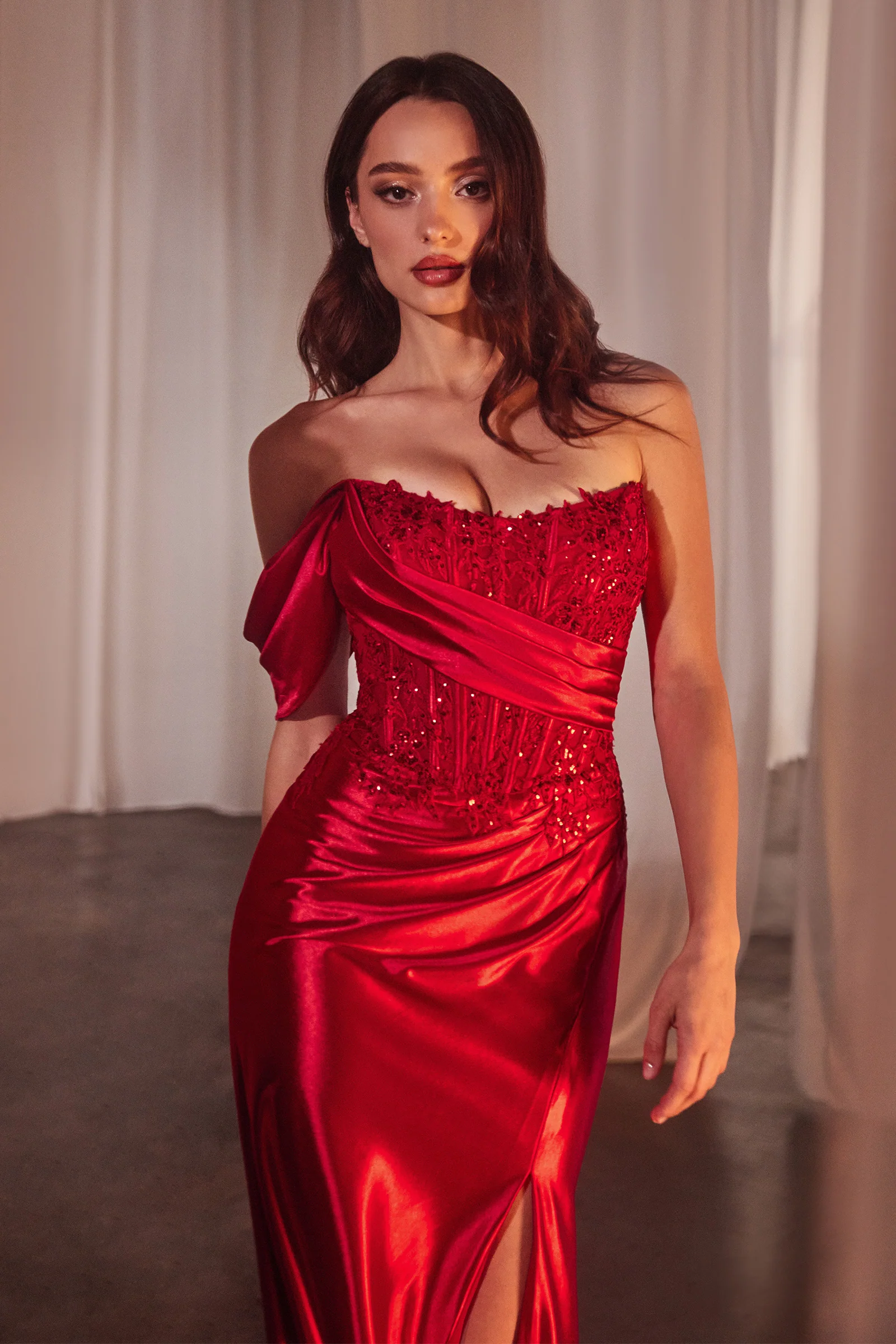 Phoebe Gown - Lace & Satin Fit & Flare Gown - Image 4