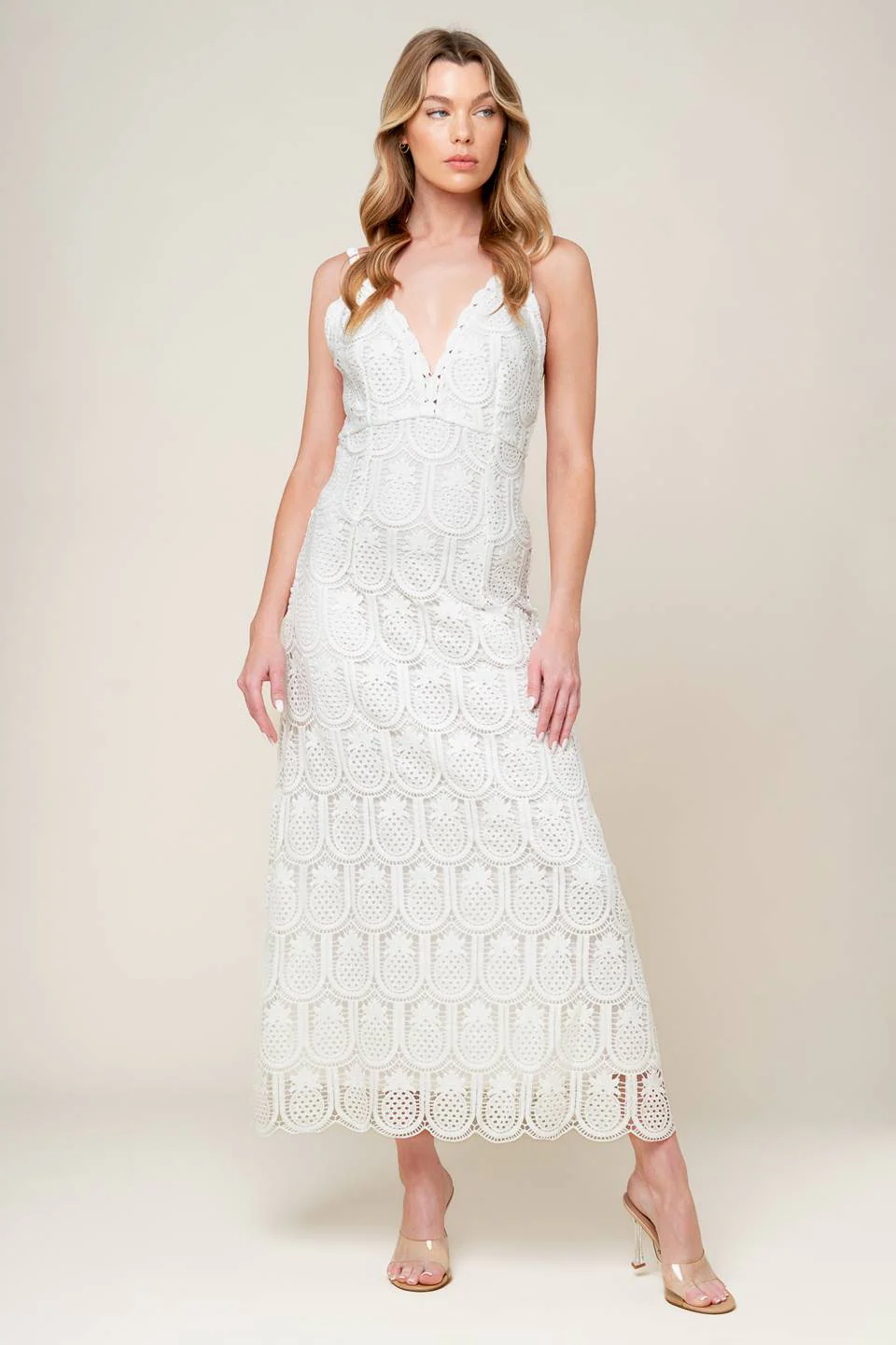 PINEAPPLE PARADISE WHITE LACE DRESS - Image 2