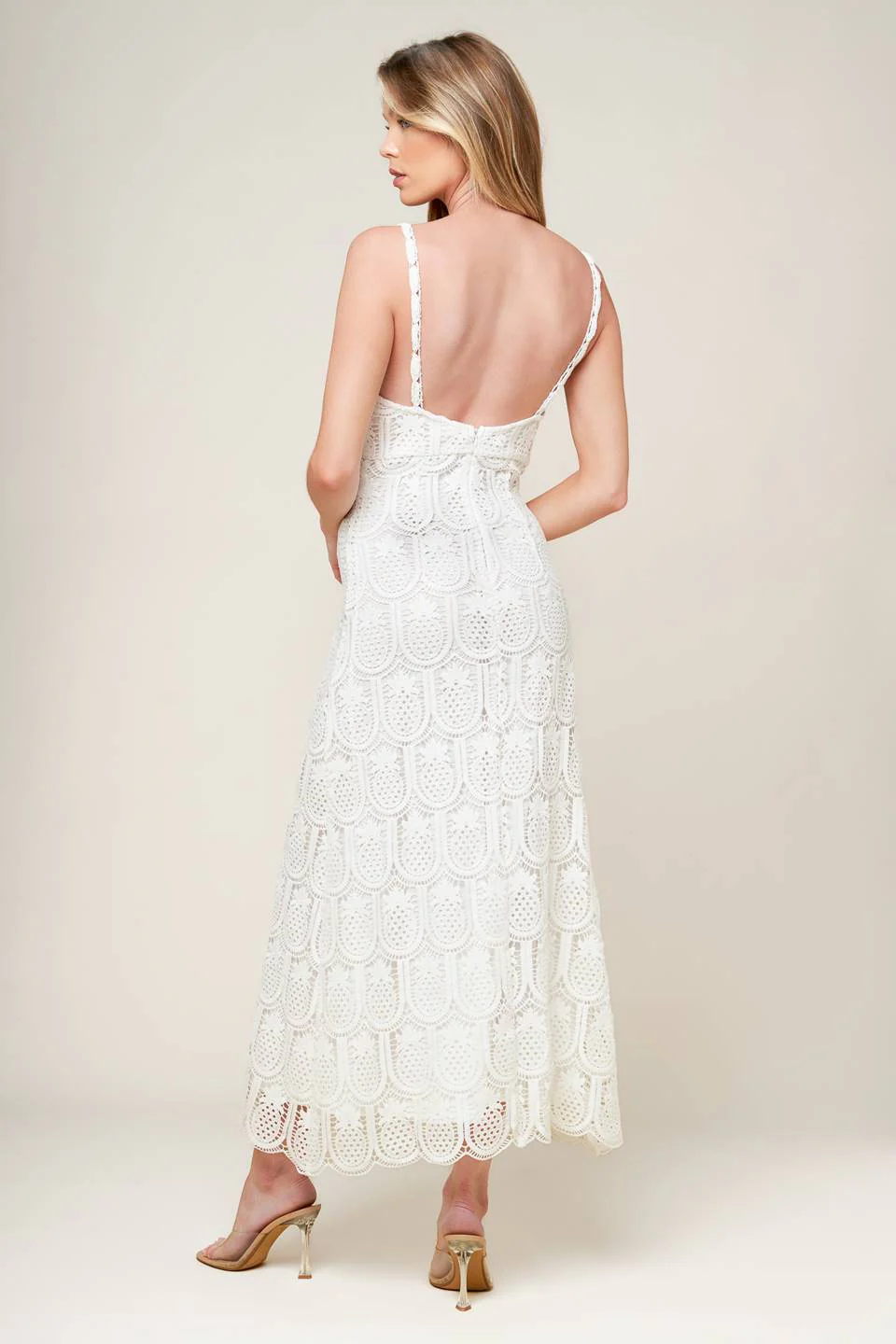 PINEAPPLE PARADISE WHITE LACE DRESS - Image 3
