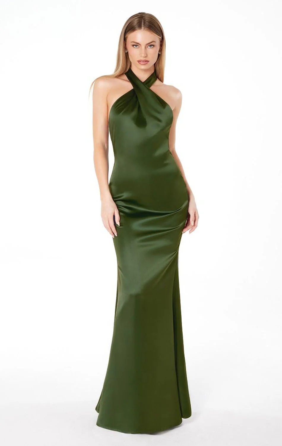 Piper Maxi Dress - Fitted Satin Halter Dress - Image 6