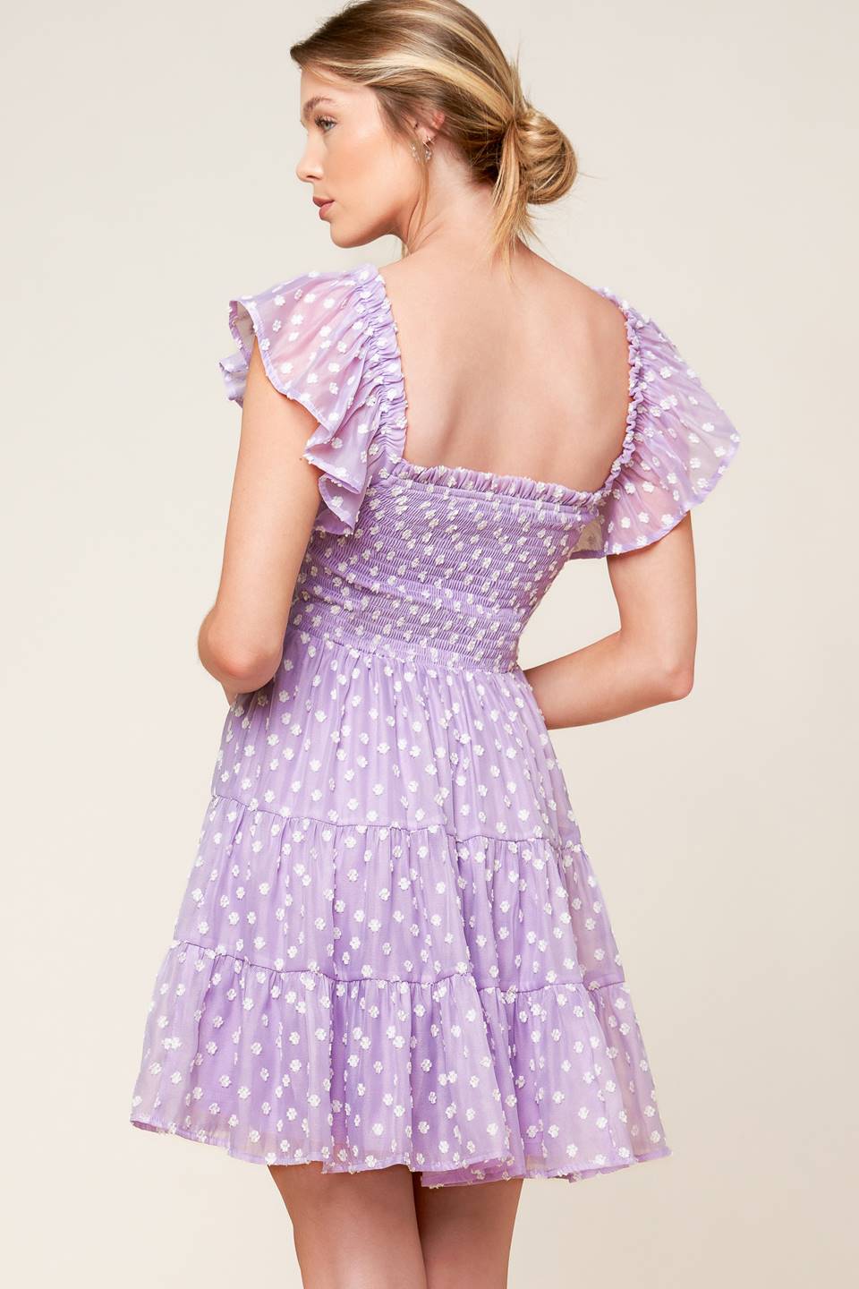 PLAYFULLY POSH LAVENDER MINI DRESS - Image 2