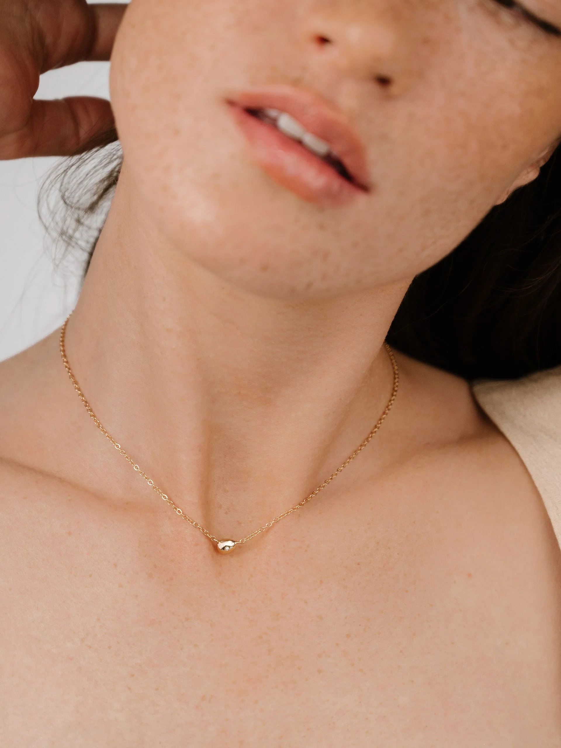 Polished Dainty Pebble Necklace - Image 2