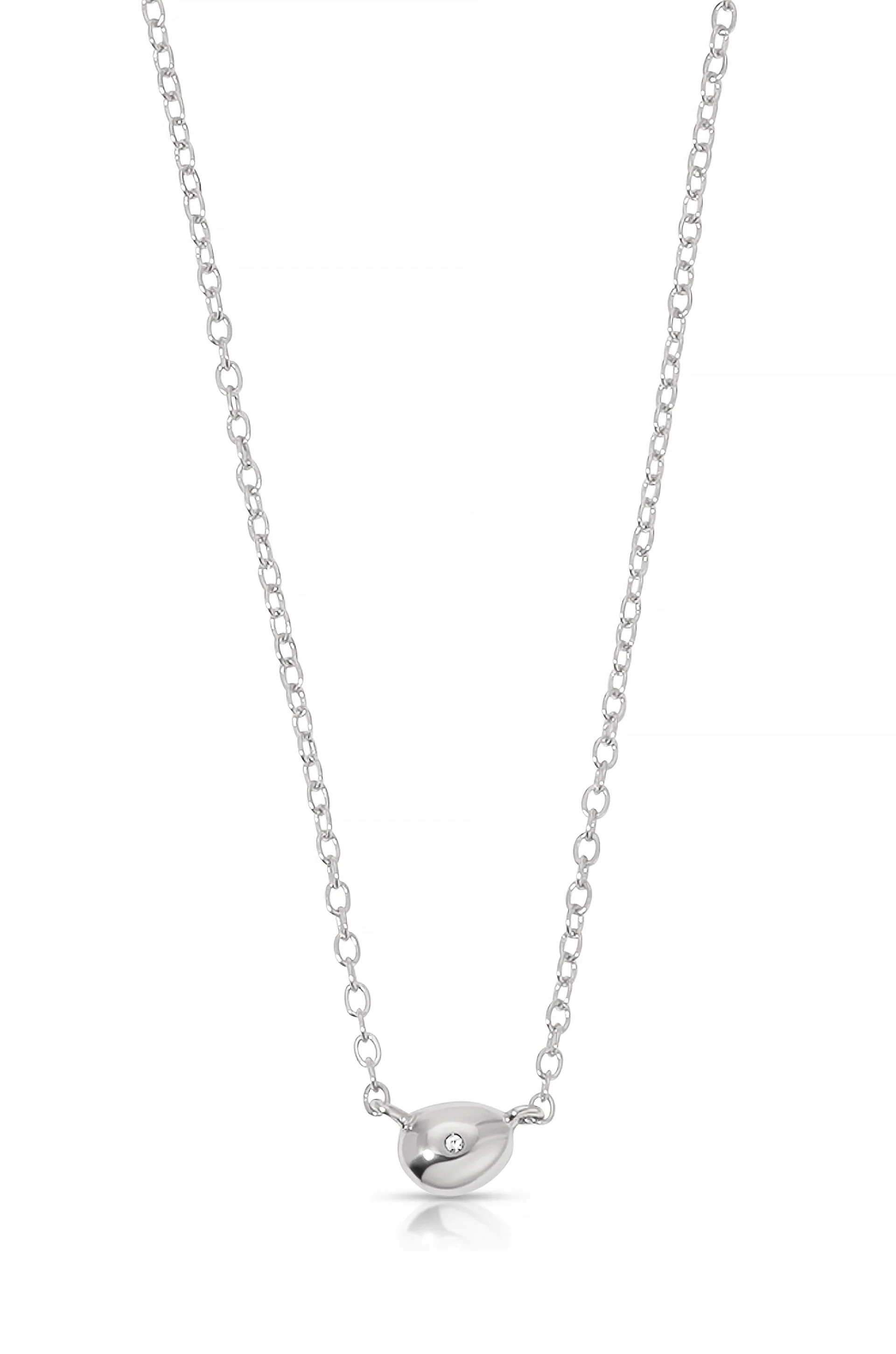 Polished Dainty Pebble Necklace - Image 8