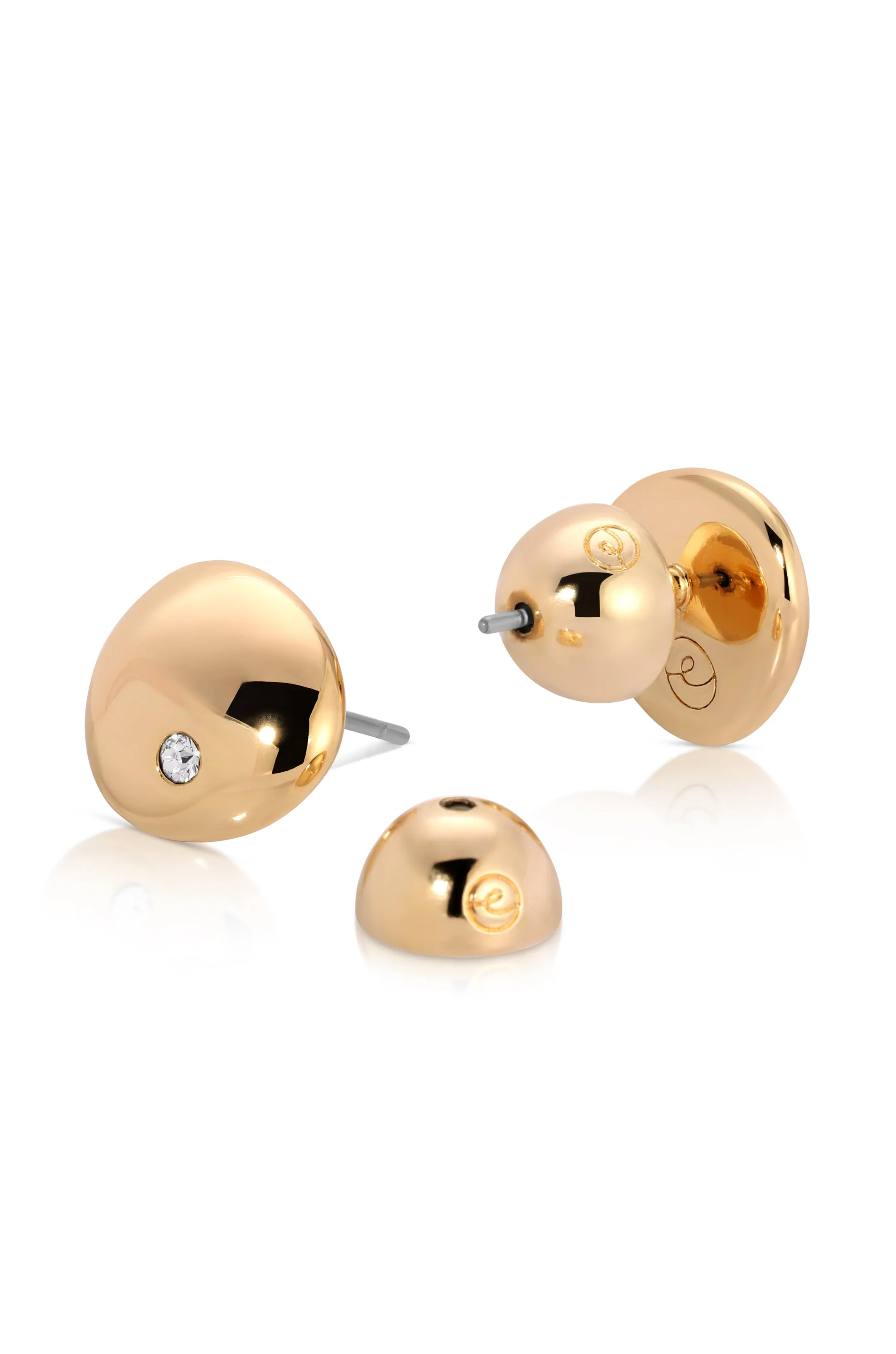 Polished Pebble Crystal Stud Earrings - Image 3