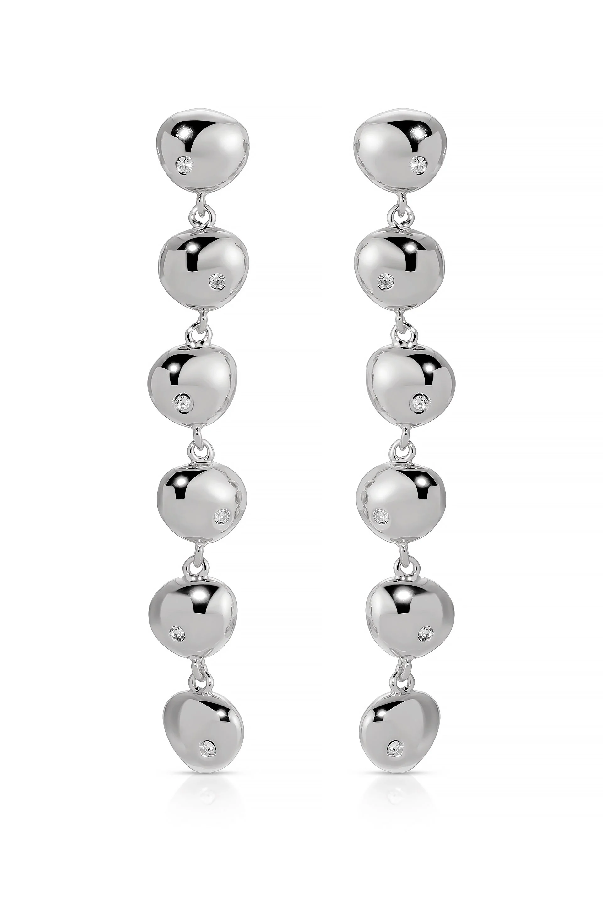 Polished Pebble Linear Dangle Earrings - Image 12