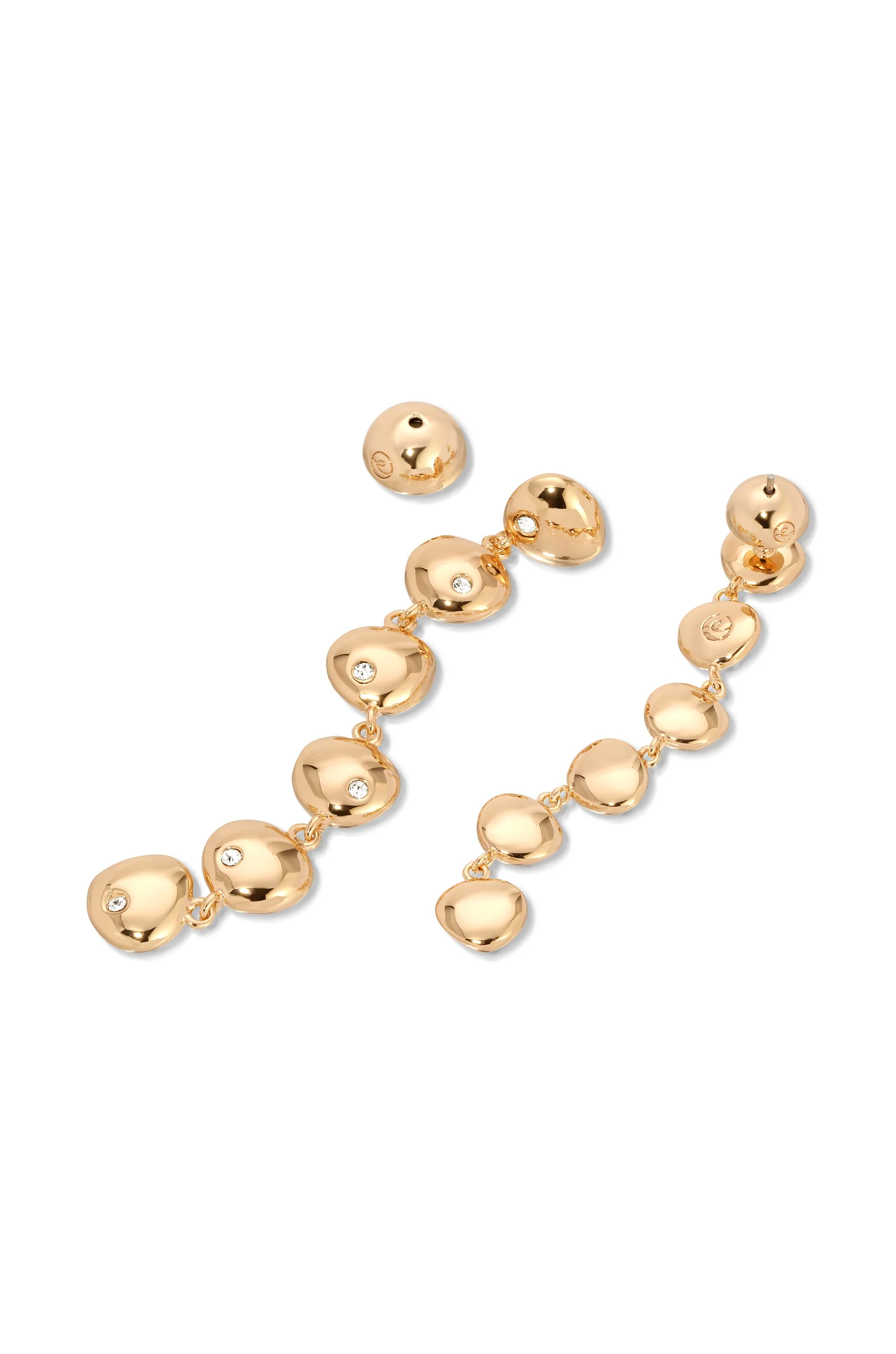 Polished Pebble Linear Dangle Earrings - Image 3