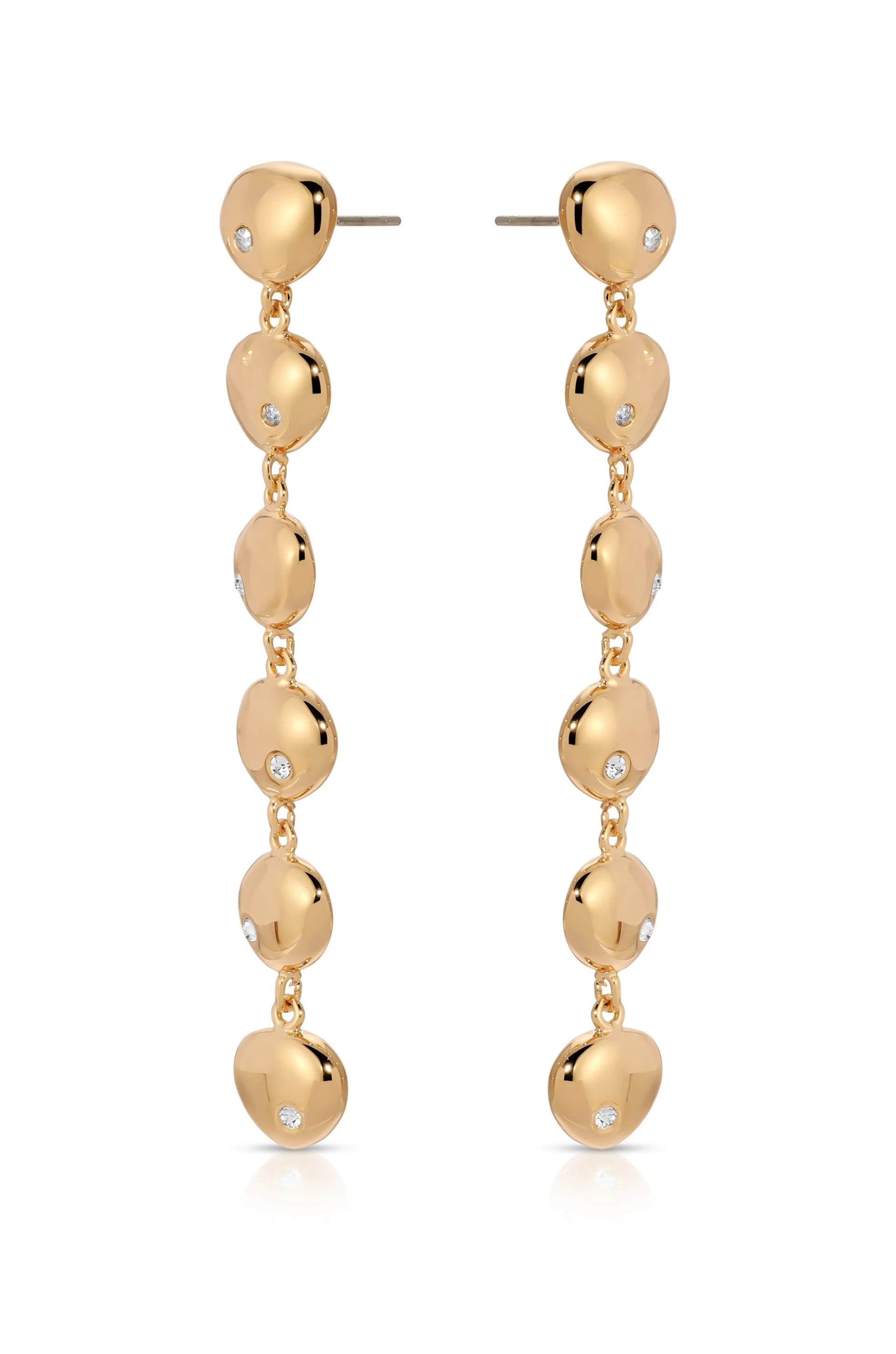 Polished Pebble Linear Dangle Earrings - Image 6