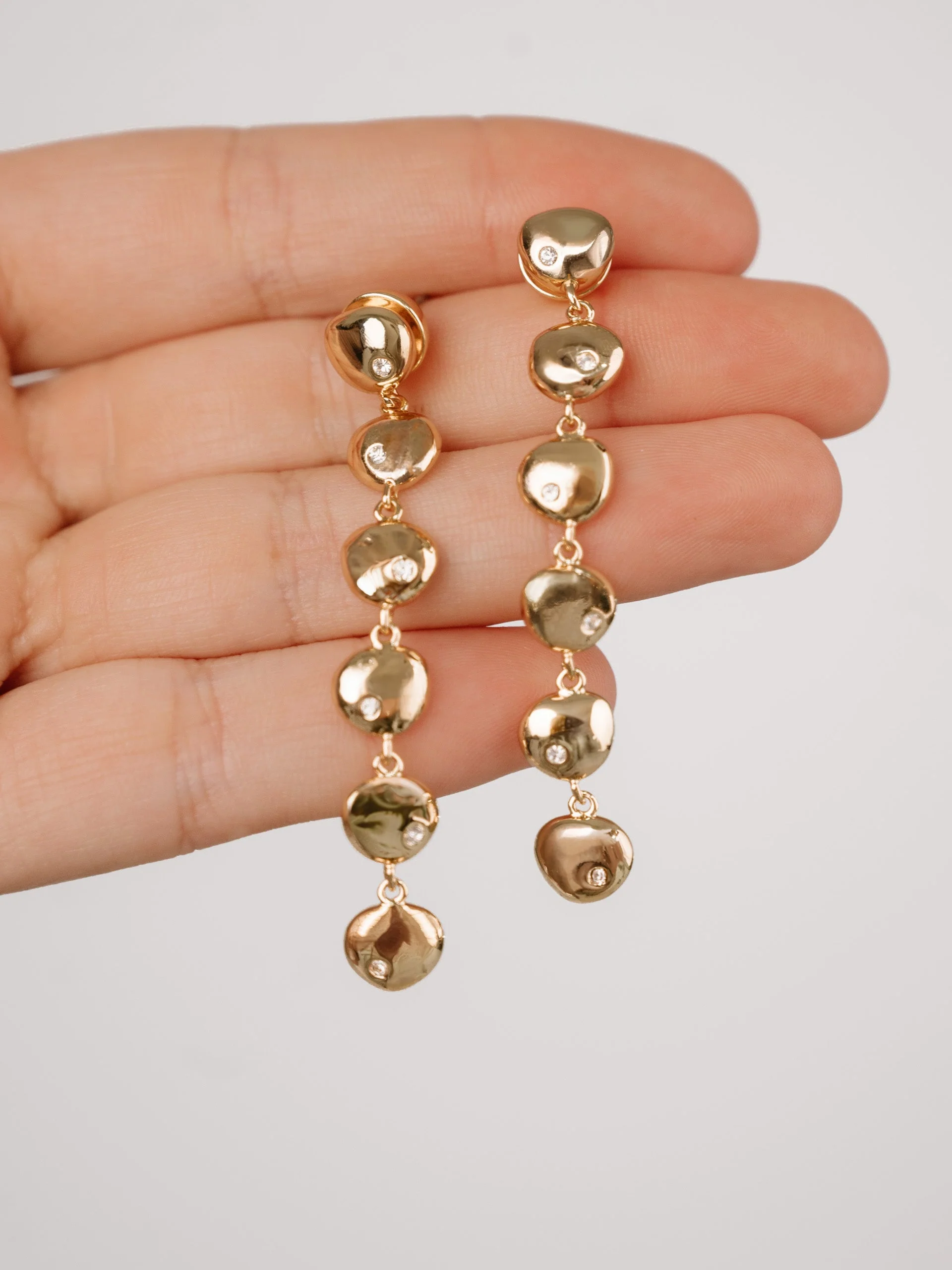 Polished Pebble Linear Dangle Earrings - Image 9