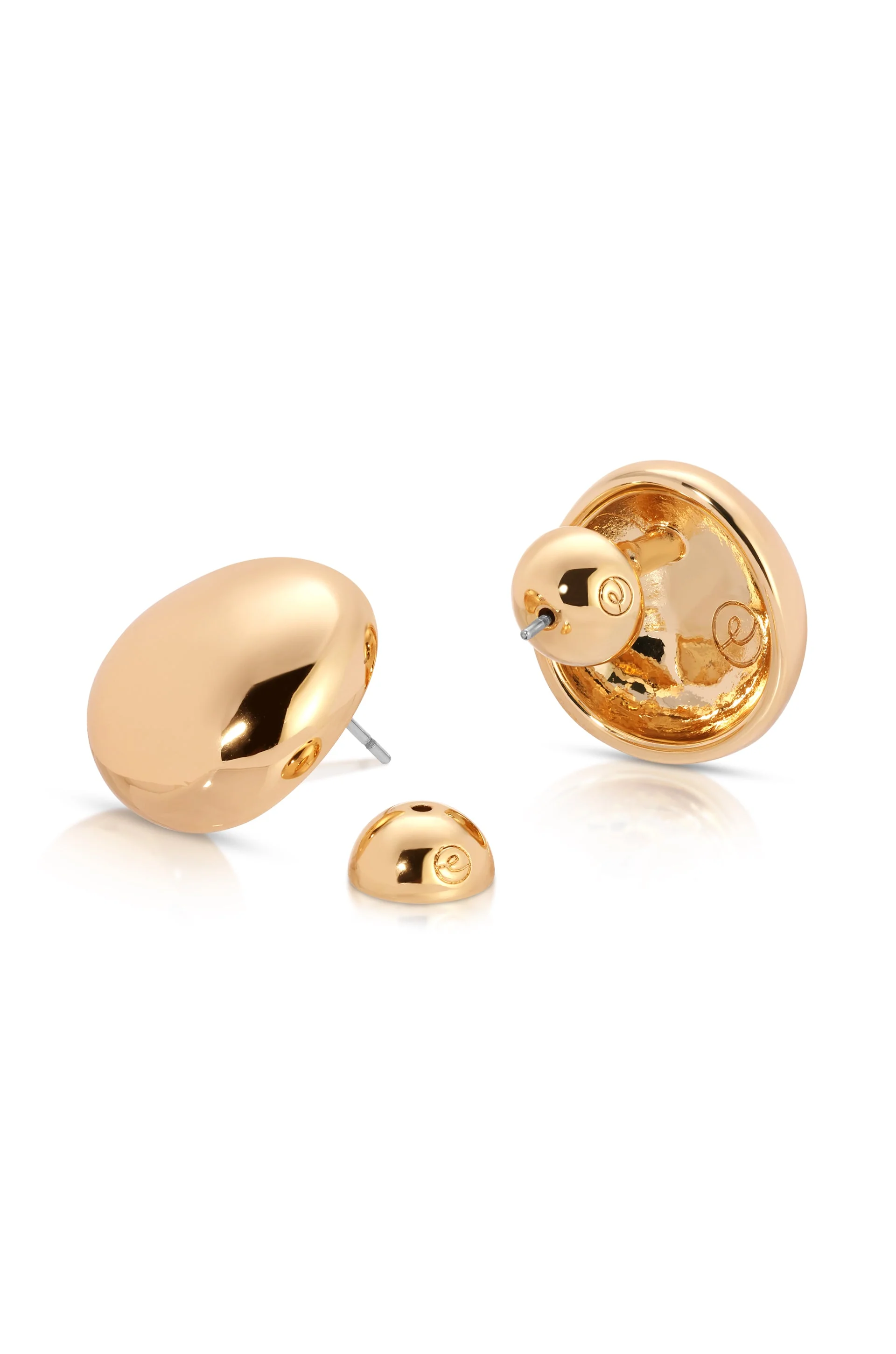Polished Pebble Stud Earrings - Image 3