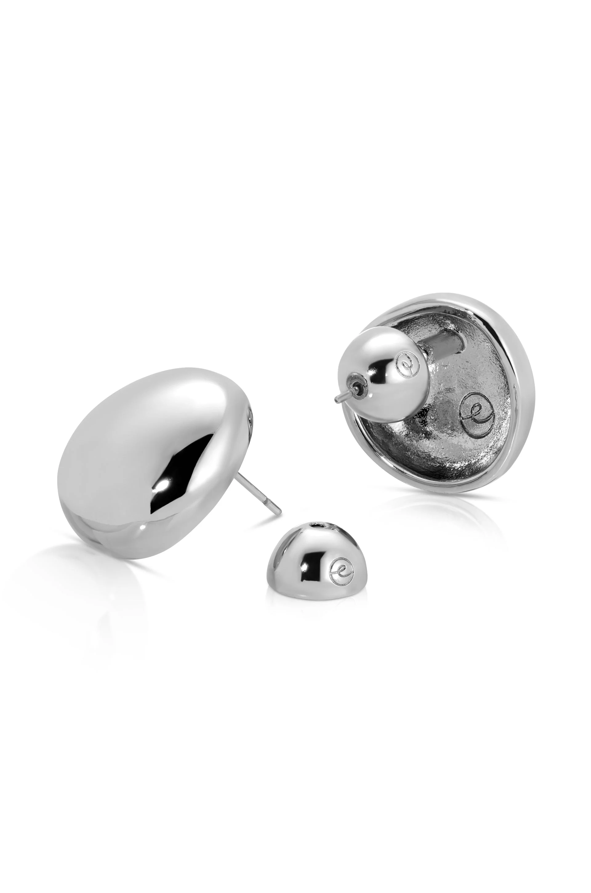 Polished Pebble Stud Earrings - Image 4