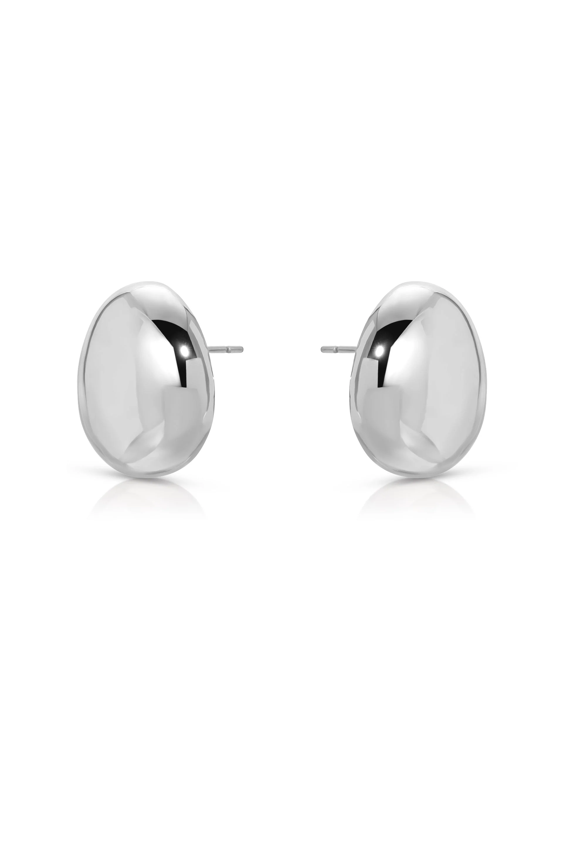 Polished Pebble Stud Earrings - Image 8