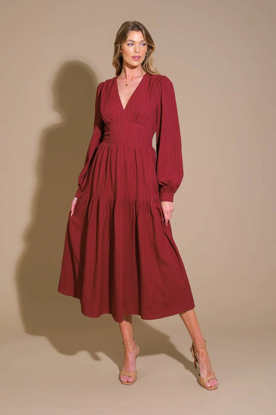 POSH PRESENCE WOVEN MIDI DRESS - Image 6
