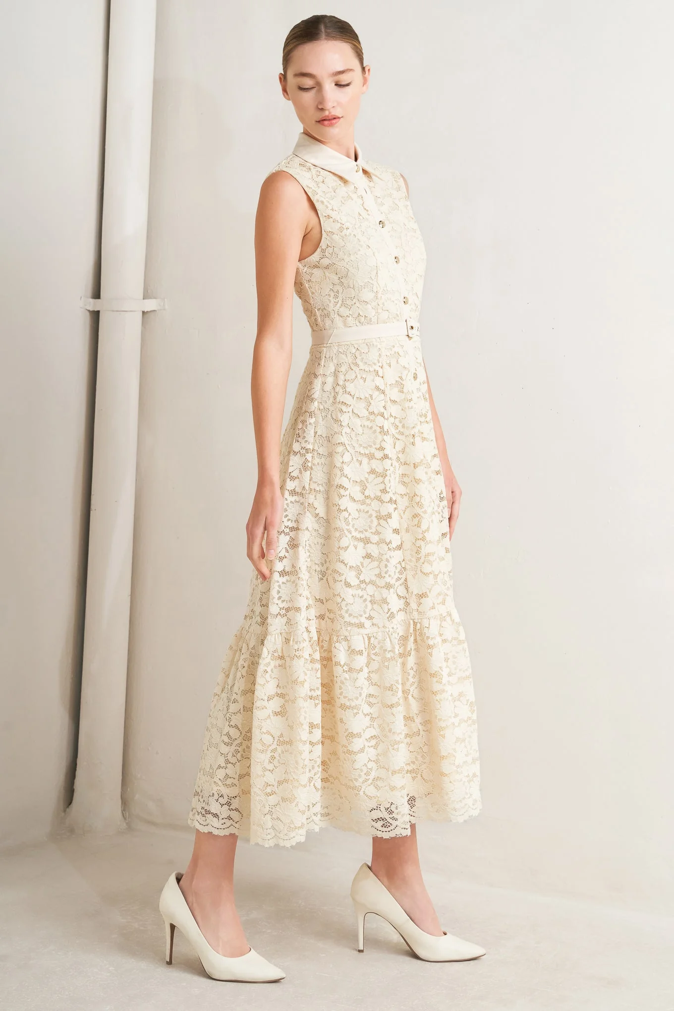 PURELY ROMANTIC LACE MIDI DRESS - FINAL SALE - Image 7