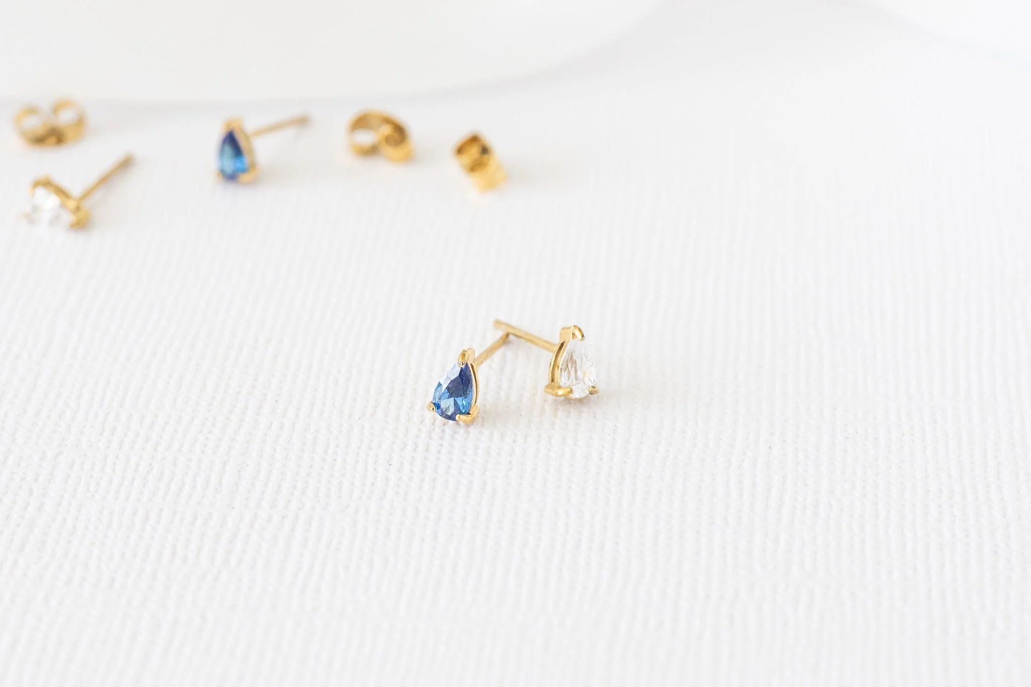 Raindrop Stud Earring in Blue Crystal - Image 9