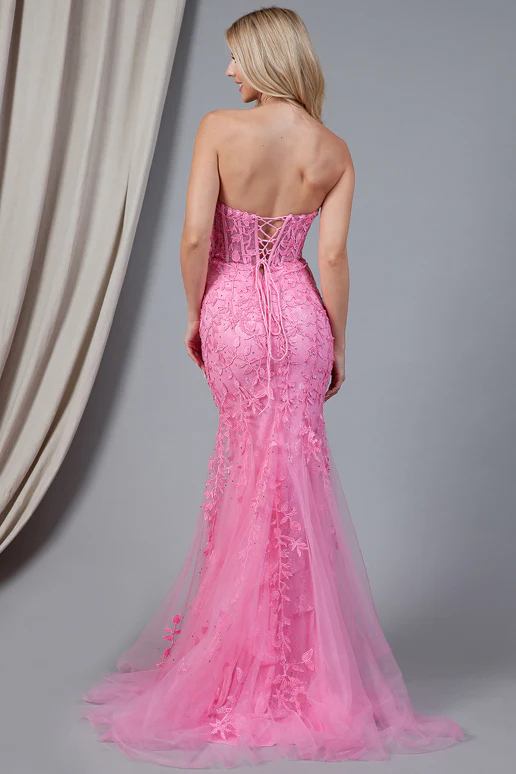 Rainn Gown - Black - Strapless Lace Corset Dress - Image 3
