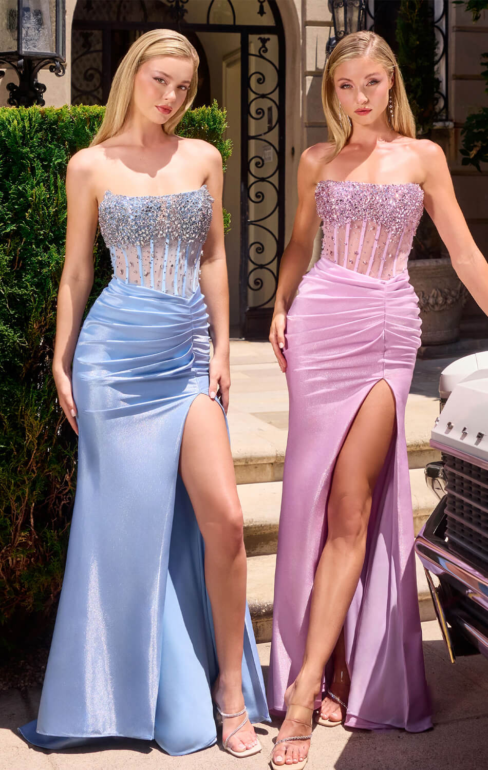 RAQUEL GOWN - STRAPLESS DRESS WITH BEADED BODICE - Image 6