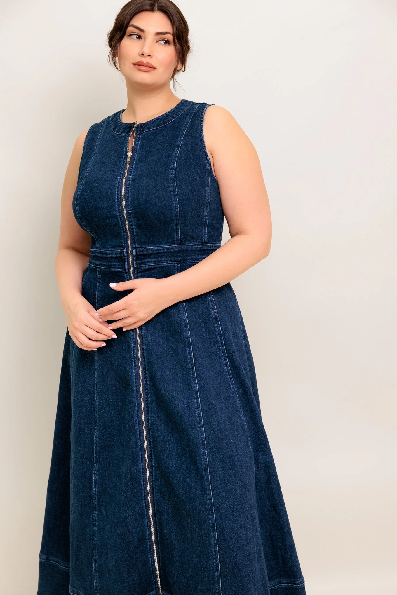 RAW BEAUTY DENIM MIDI DRESS - Image 10