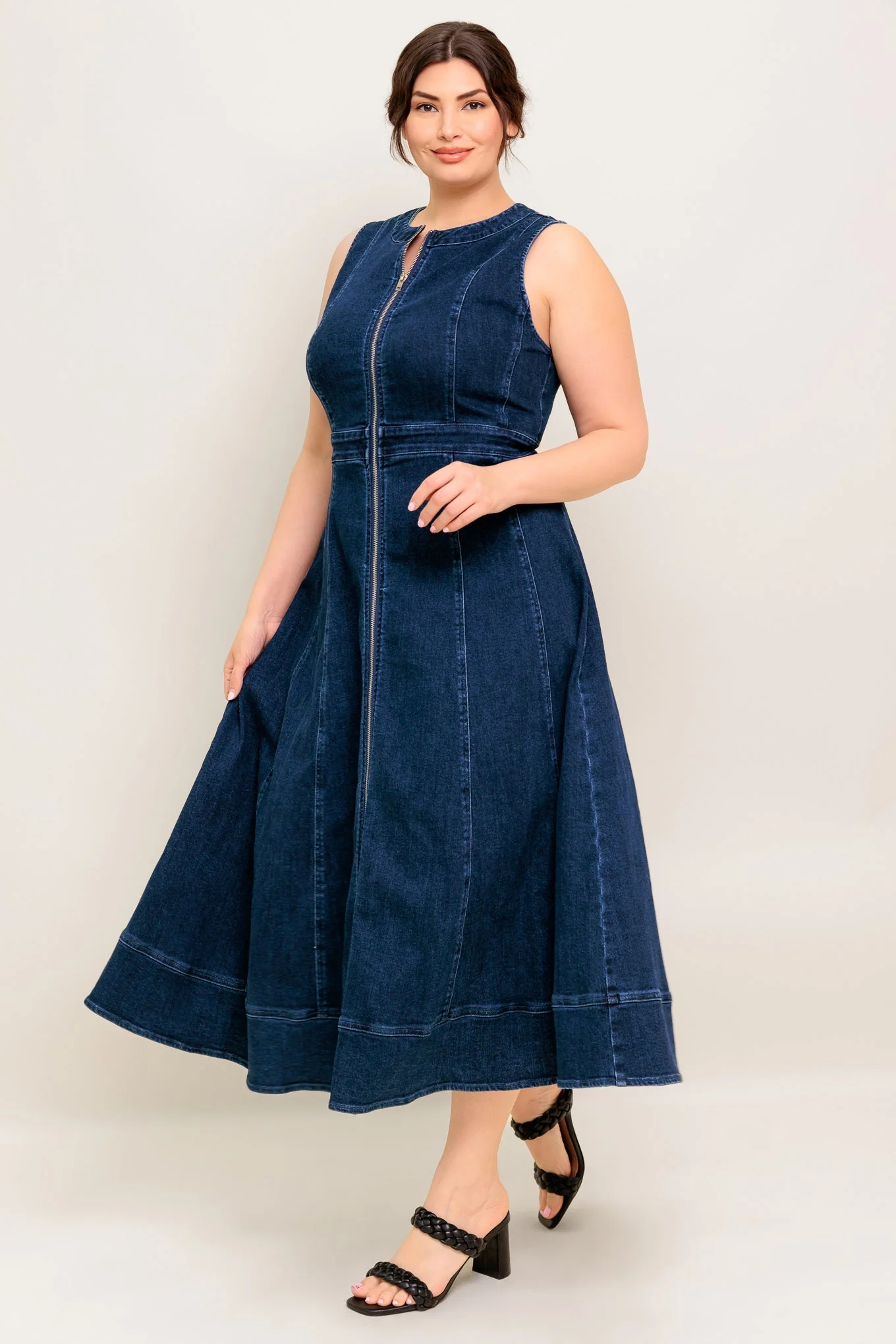 RAW BEAUTY DENIM MIDI DRESS - Image 12