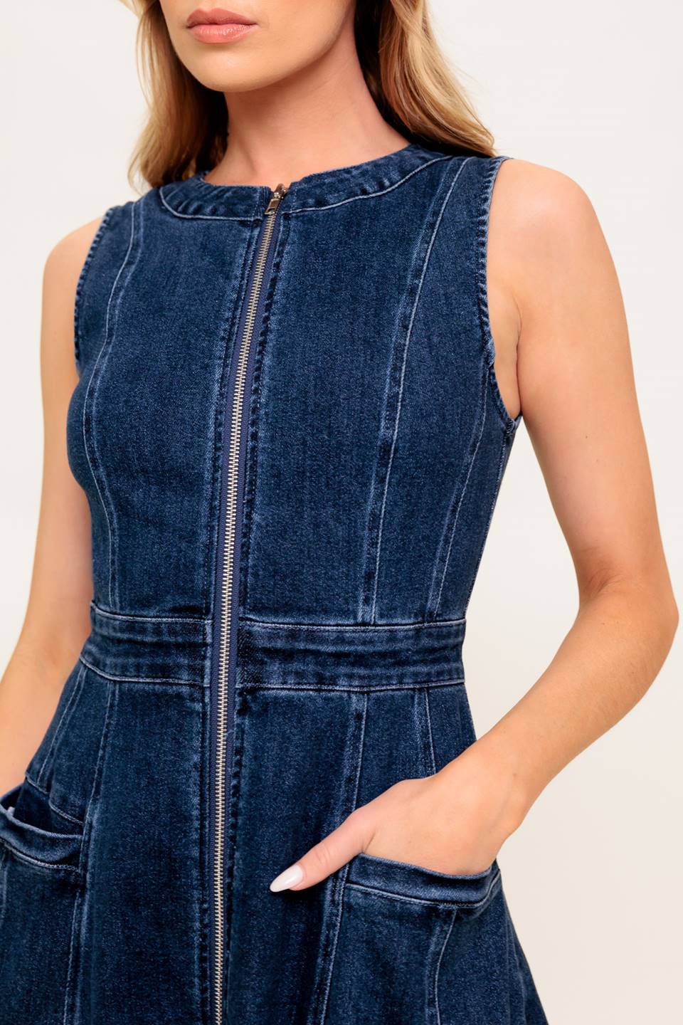 RAW BEAUTY DENIM MIDI DRESS - Image 4